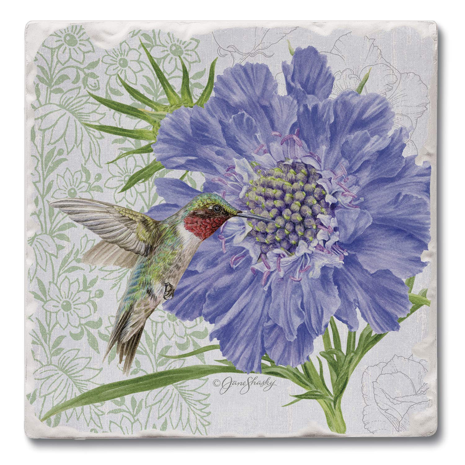 Thirstystone Scabiosa Tumbled Stone Coaster Set - 4