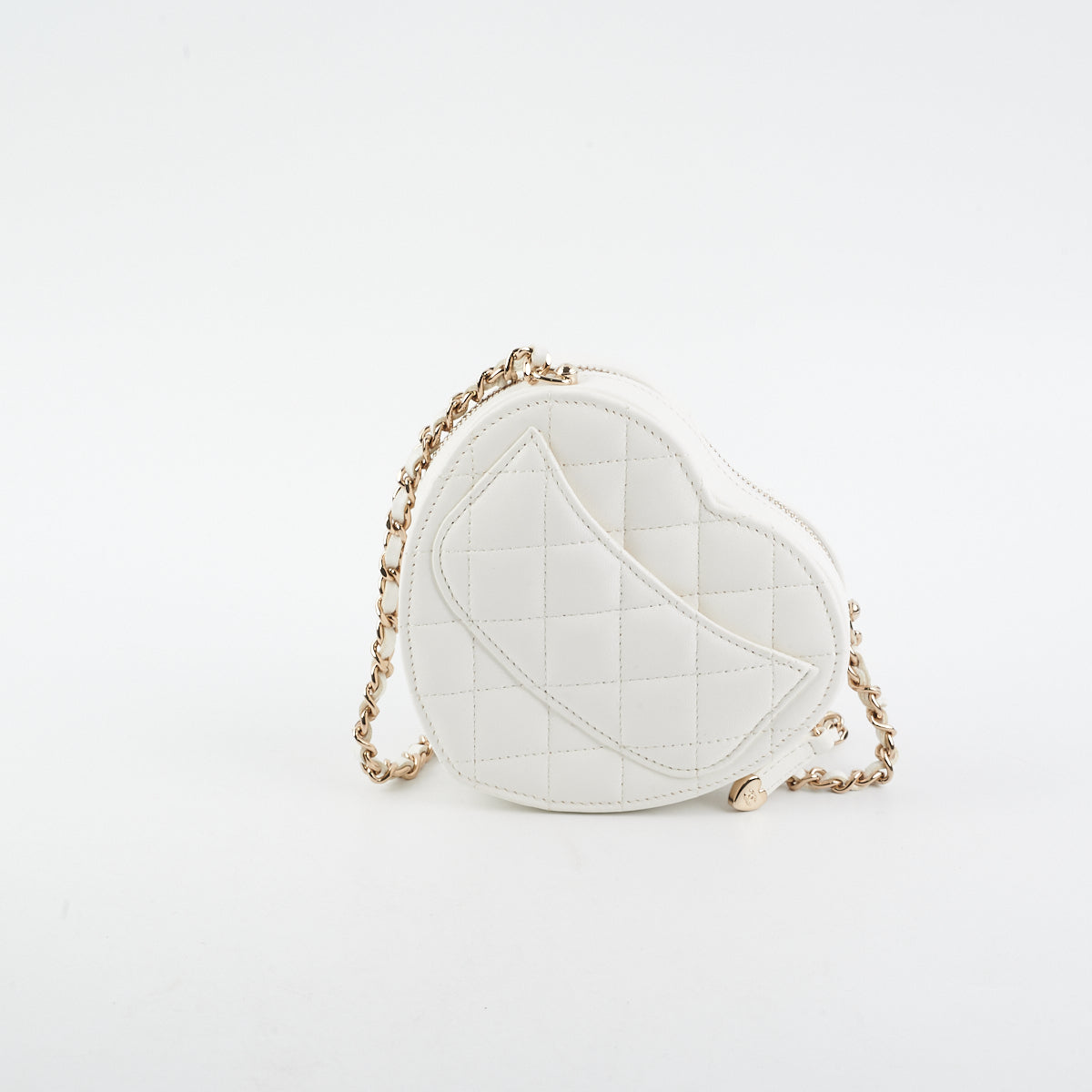 Chanel Mini Heart Bag White - Elegant & Stylish Crossbody Bag for Women | Perfect for Date Night, Parties & Special Occasions