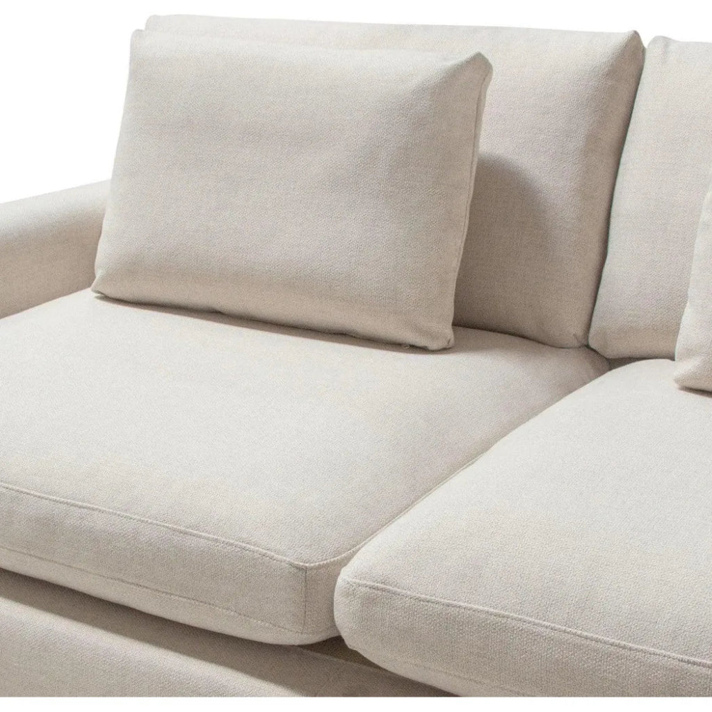 2-Piece Reversible Chaise Sectional Sofa in Cream - Modern L-Shaped Couch for Living Room, Lounge & Family Room - Soft Fabric Upholstery with Reversible Chaise Design