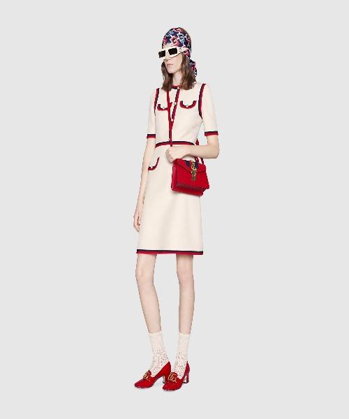 Gucci Sylvie Leather Mini Top Handle Bag in Hibiscus Red - Luxury Crossbody Purse for Women, Perfect for Parties, Dates & Everyday Use