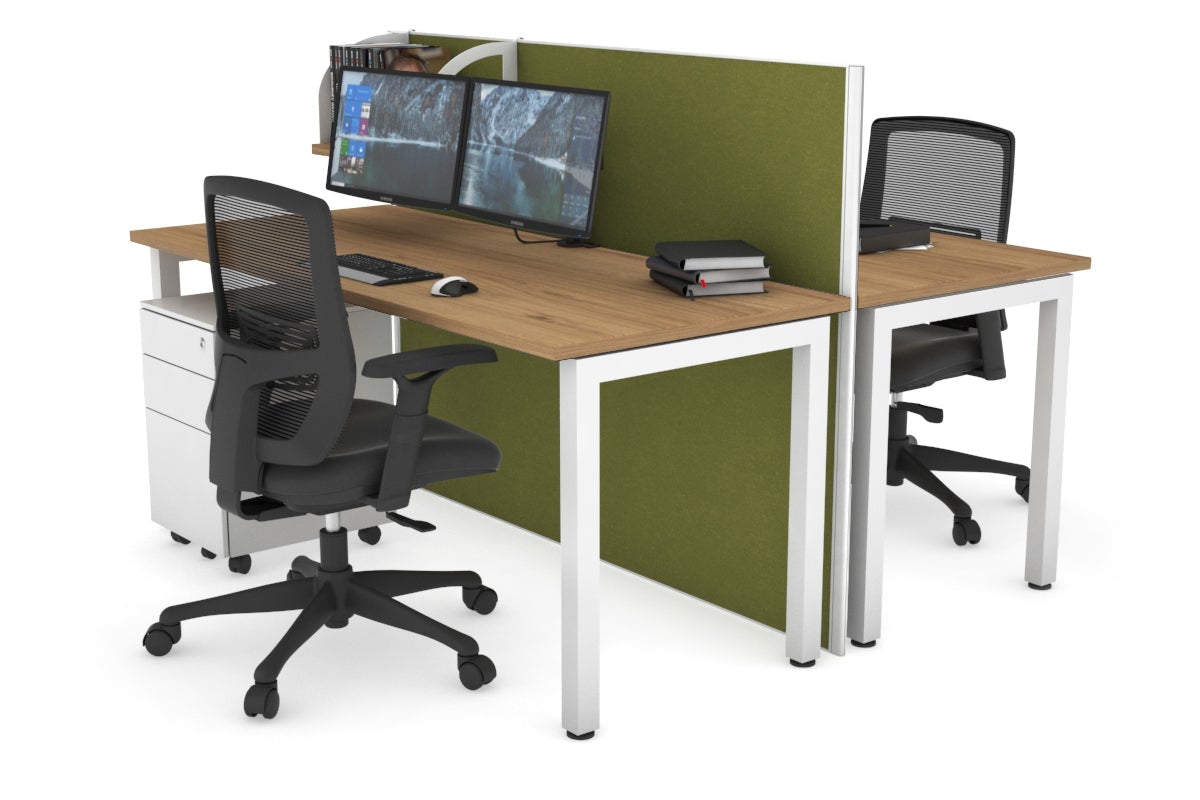 Horizon Quadro 2-Person Office Workstation Bench with Square Legs - 1400L x 700W Dimensions - Perfect for Collaborative Workspaces, Home Offices & Conference Rooms