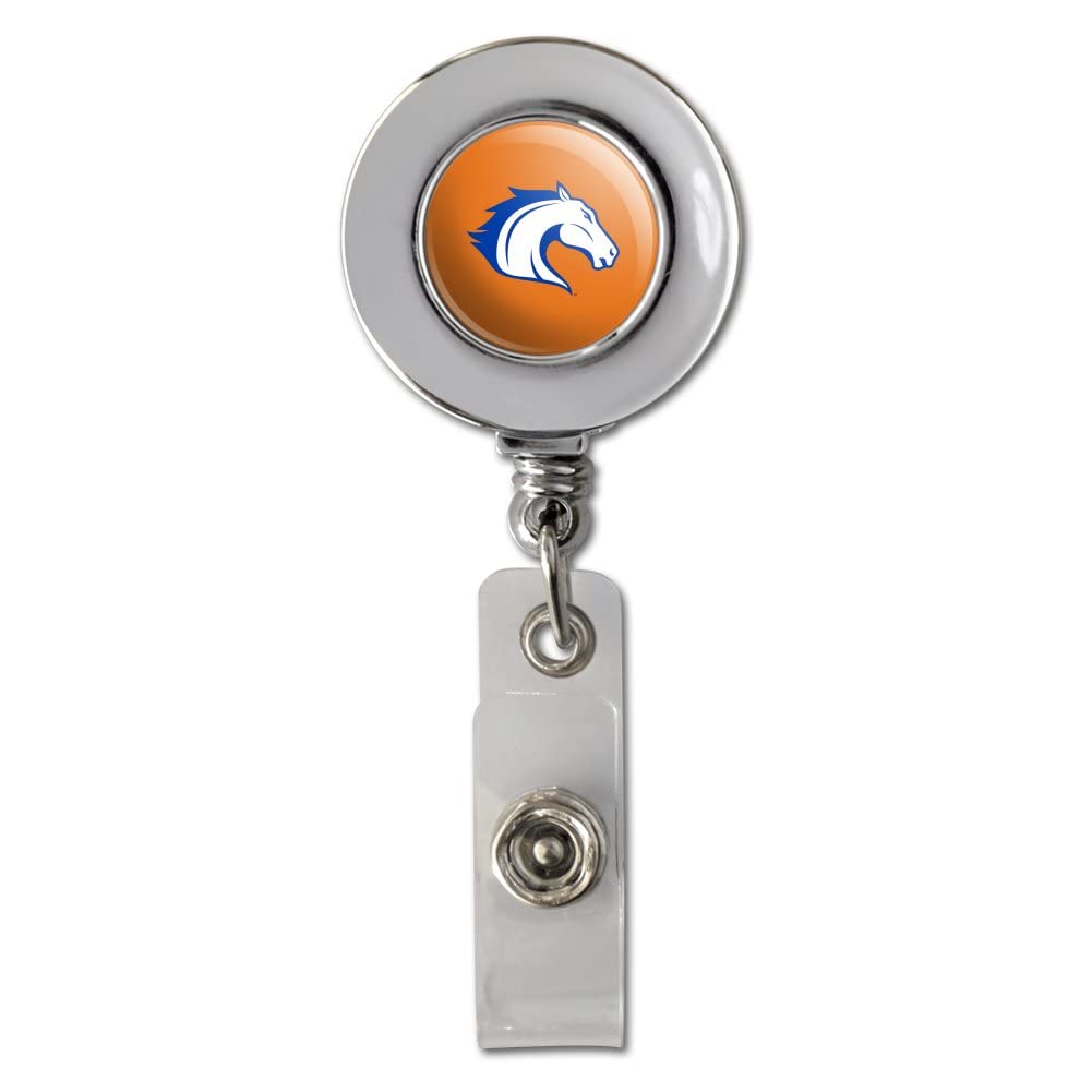 UT Arlington Secondary Logo Retractable Badge Reel - Chrome ID Card Holder Clip for Nurses, Teachers & Office Professionals