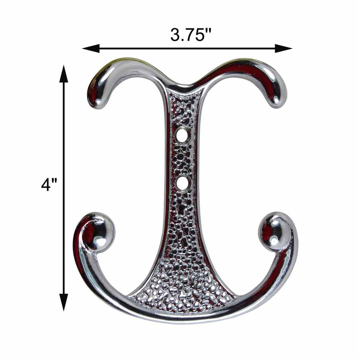 Double Robe Hook Chrome Solid Brass - Heavy Duty Bathroom Towel Hook for Robes, Hats & Coats | Renovator's Supply | Perfect for Bathroom, Bedroom & Entryway Organization