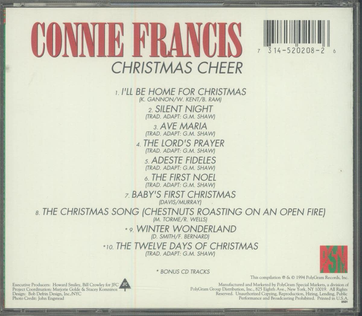 Christmas Cheer by Connie Francis (2013) - Holiday Music Album for Festive Celebrations, Christmas Parties & Cozy Winter Evenings