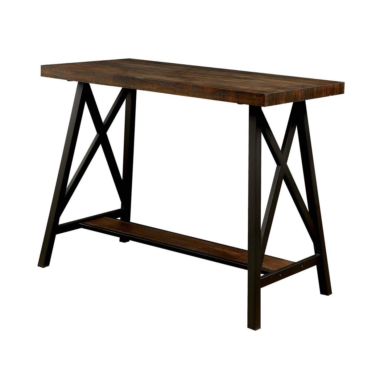Furniture of America Lainey Medium Weathered Oak Dining Table - Perfect for Kitchen, Dining Room & Small Space Living
