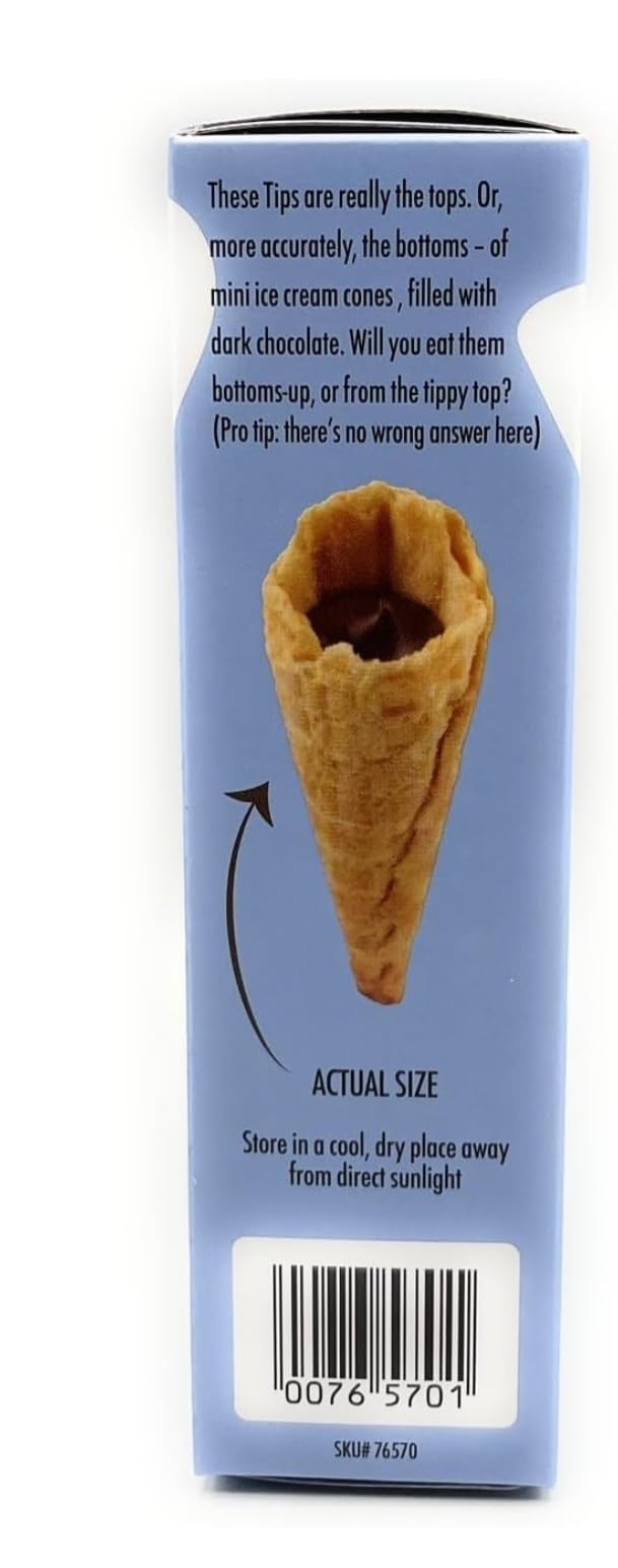 Trader Joe's Dark Chocolate Waffle Cone Cookies - 3.53 oz (Pack of 2) | Crunchy Ice Cream Cone Tips for Dessert Toppings, Party Snacks & Sweet Treats