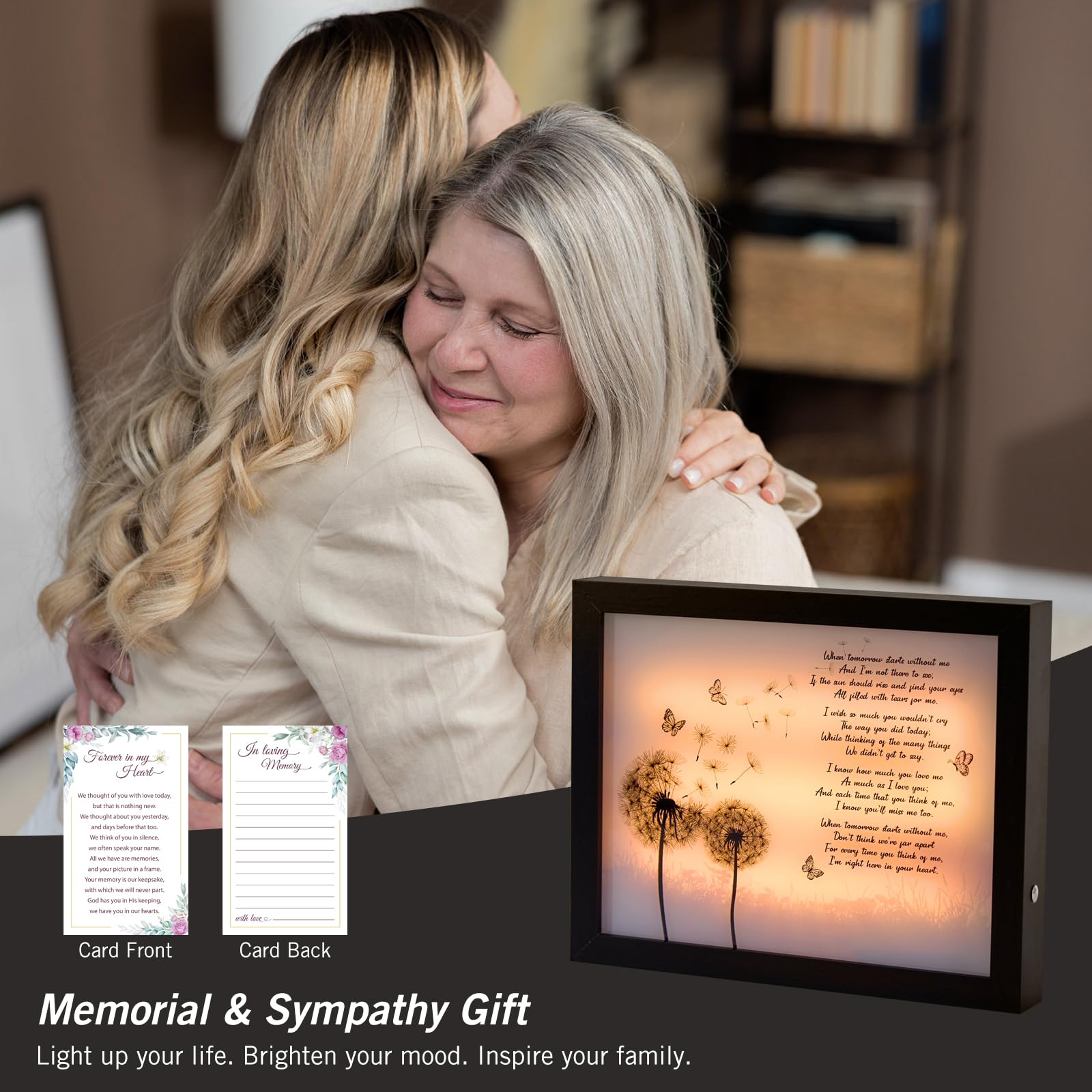 Sympathy Gift LED Memorial Shadow Box - Thoughtful Memorial Gifts for Loss of Loved Ones, Mothers, Fathers, Grandparents | Personalized Keepsake for Grieving Families | Perfect for Funerals, Memorial Services & Healing Process