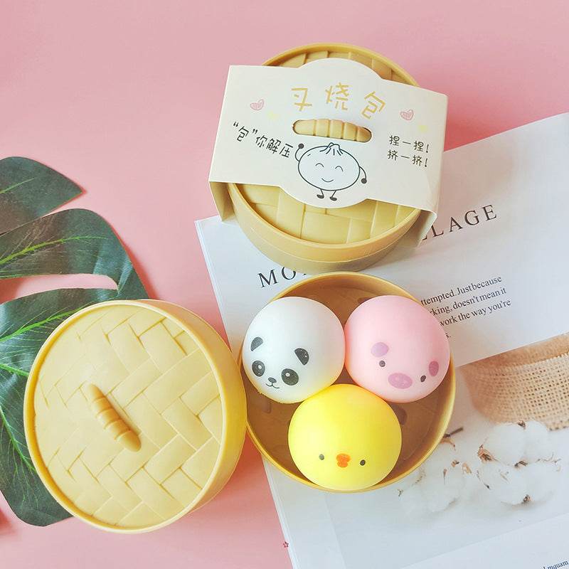 Stress Relief Steamed Bao Plush Toy - Cute Squishy Anxiety Relief Pillow for Adults & Kids | Perfect for Office, Home Decor and Emotional Support Gifts