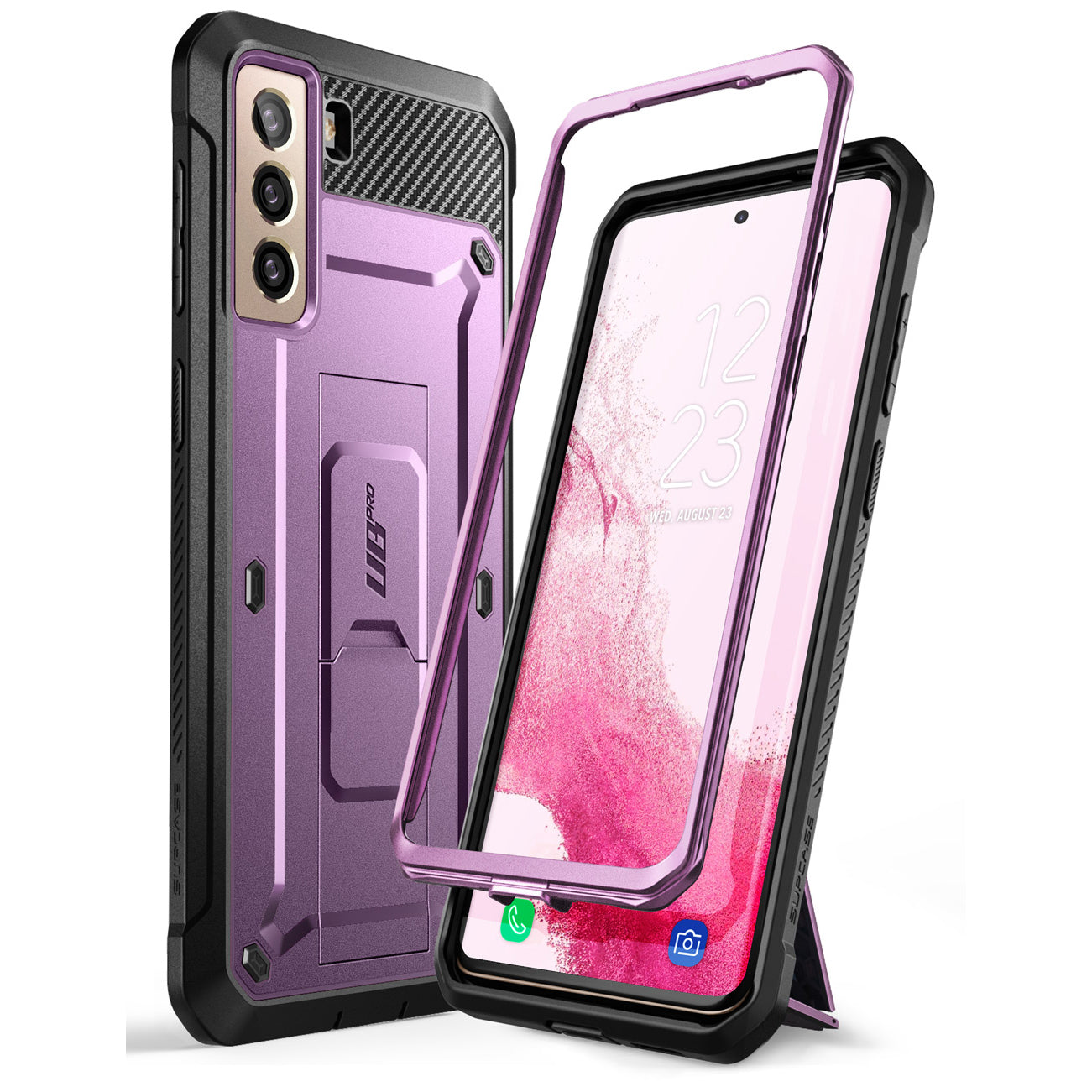 Samsung Galaxy S22 Unicorn Beetle Pro Rugged Case - Heavy Duty Protection, Shockproof & Slim Design in Metallic Purple - Perfect for Outdoor, Work & Everyday Use