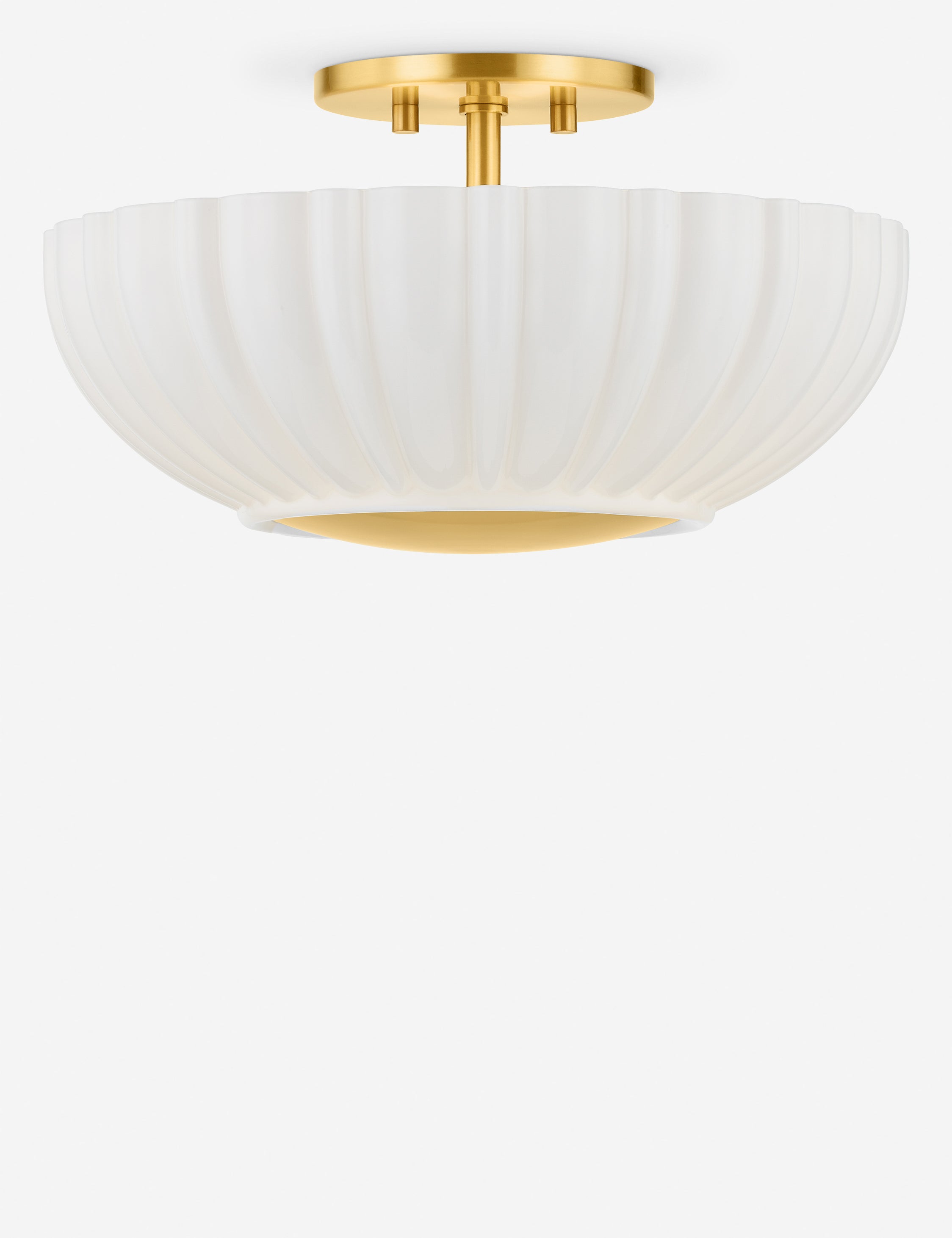 Modern Fleury Flush Mount Ceiling Light Fixture - Energy Efficient LED Lighting for Bedroom, Hallway & Closet - Dimmable Indoor Wall Sconce with Clear Glass Shade