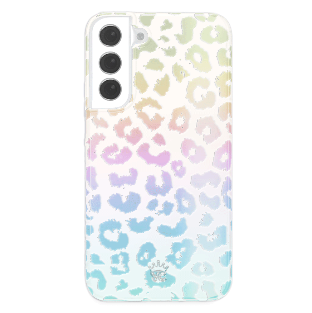 White Opal Leopard Print Phone Case for Samsung Galaxy - Stylish Protective Cover for Everyday Use & Fashion Accessory