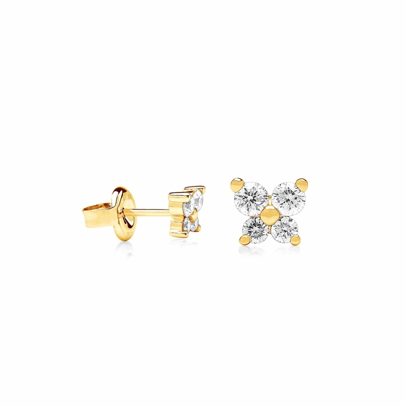 14K Yellow Gold Butterfly Diamond Stud Earrings - Dainty & Elegant Jewelry Gift for Women, Perfect for Everyday Wear, Anniversary & Birthday Occasions