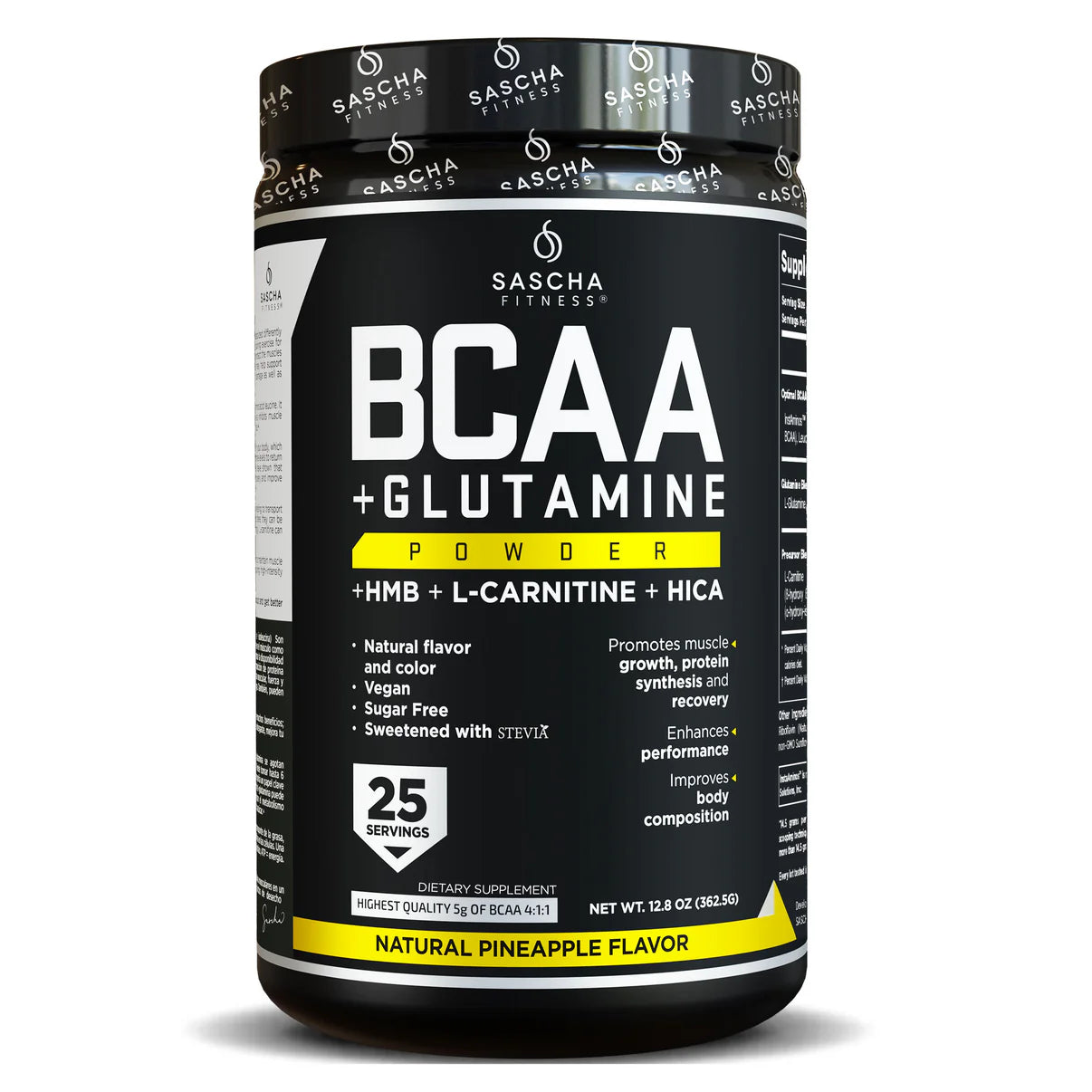 BCAA Powder for Muscle Recovery & Growth - SASCHA FITNESS Premium Branched-Chain Amino Acid Supplement - Ideal for Post-Workout, Fitness & Bodybuilding