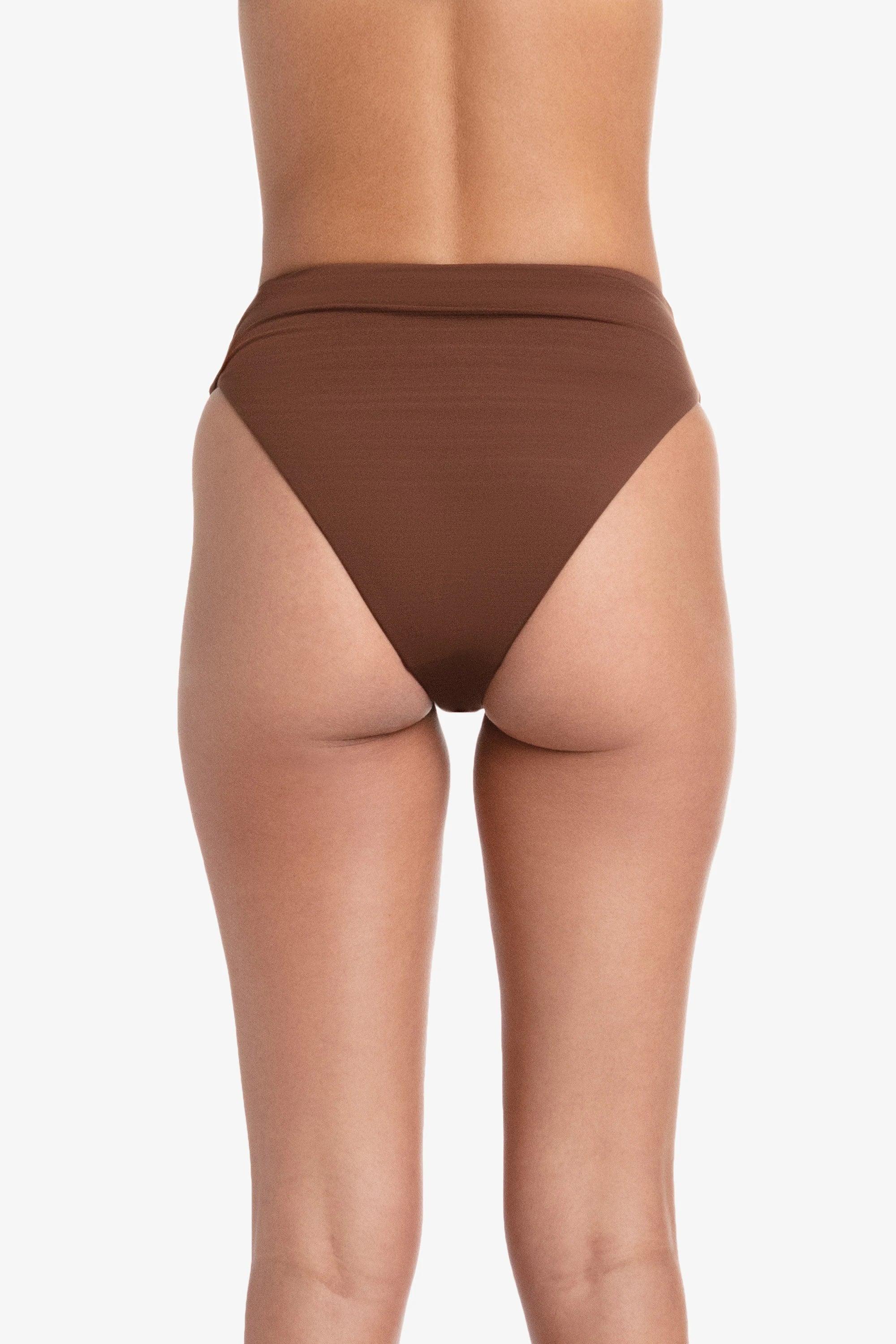 Textured Chocolate Brown Shirred Bottom Pants for Women - Comfortable & Stylish High Waisted Trousers for Casual Wear, Office, and Date Night