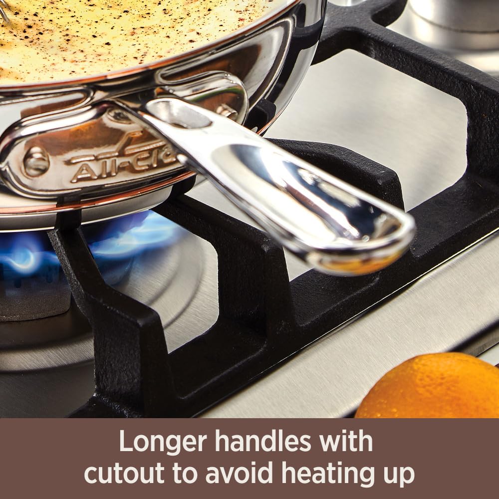 All-Clad Copper Core 5-Ply Stainless Steel 10-Inch Fry Pan - Induction Compatible, Oven & Broiler Safe Up to 600°F - Premium Cookware Set for Professional Chefs & Home Cooking - Perfect for Searing, Sautéing & Pan-Frying