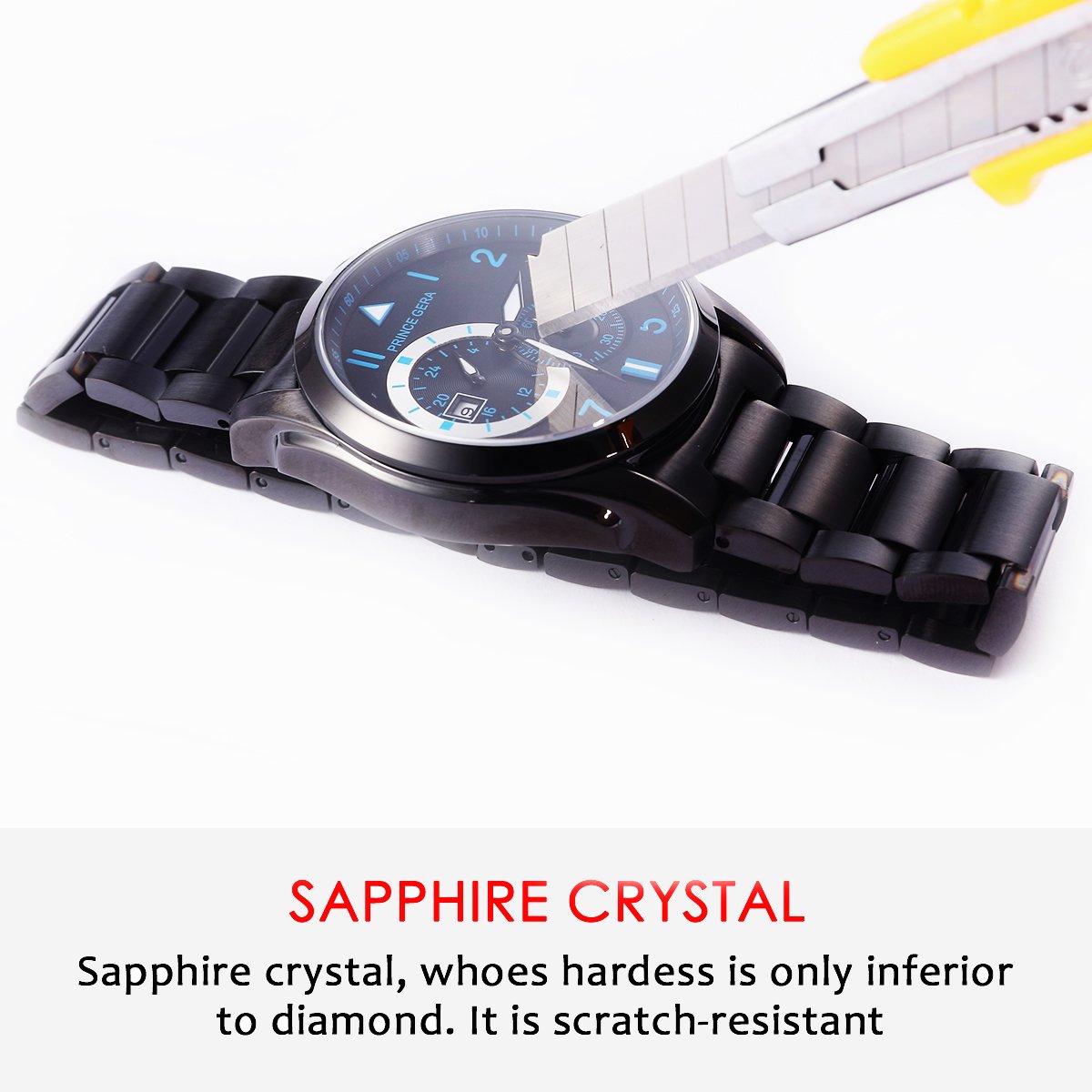 Men's Black Sports Stainless Steel Analog Mechanical Wrist Watch - Waterproof, Durable & Stylish for Outdoor Activities, Work & Christmas Gifts