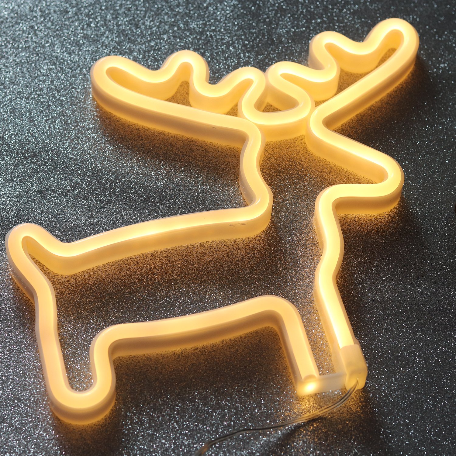 Christmas Neon Sign - Reindeer & Tree Lights for Bedroom Decor