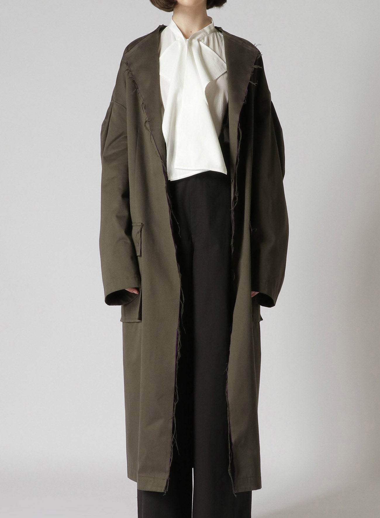 Double Faced Twill No Collar Coat for Women - Lightweight Casual Trench Coat for Spring & Fall - Perfect for Office, Travel and Everyday Wear