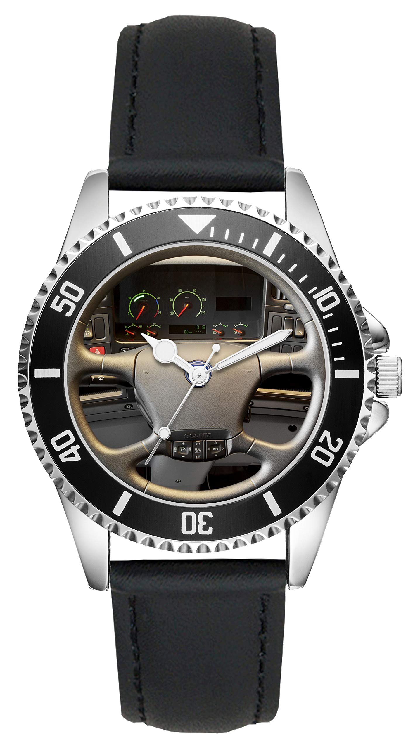 KIESENBERG Scania R500 Inspired Men's Quartz Analog Wrist Watch L-20933 - Perfect Gift for Truck Enthusiasts & Professional Drivers - Ideal for Work, Travel & Special Occasions