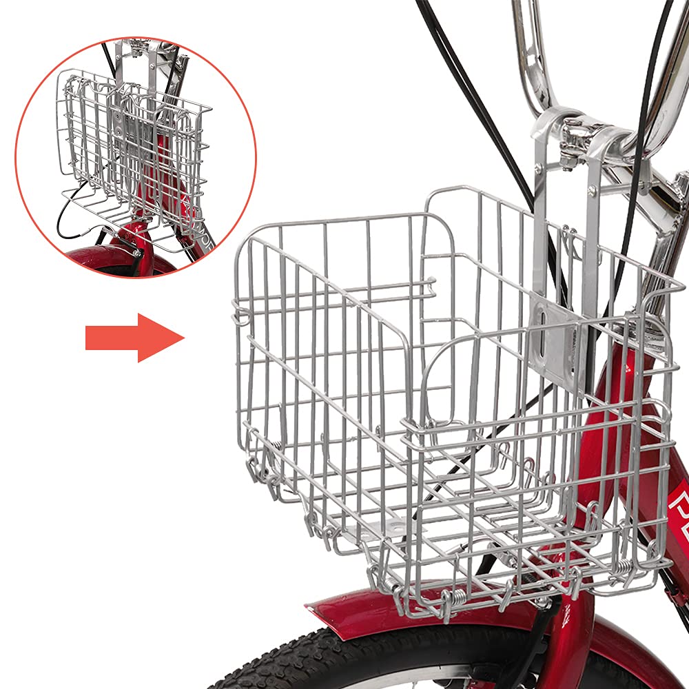 PEXMOR 24/26 Inch 7-Speed Adult Tricycle for Women, Men & Seniors - 3 Wheel Cruiser Bike with Folding Front & Rear Basket - Perfect for Shopping, Recreation, Picnics & Outdoor Activities