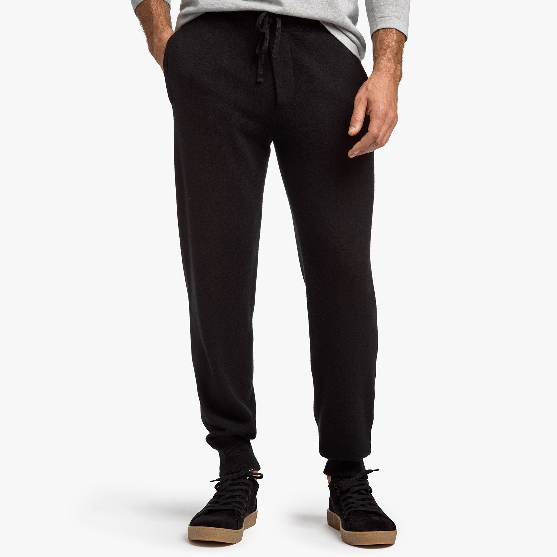 Premium Baby Cashmere Jogger Pants for Women - Soft & Cozy Lounge Pants, Elastic Waistband, Black - Perfect for Yoga, Lounging & Casual Wear