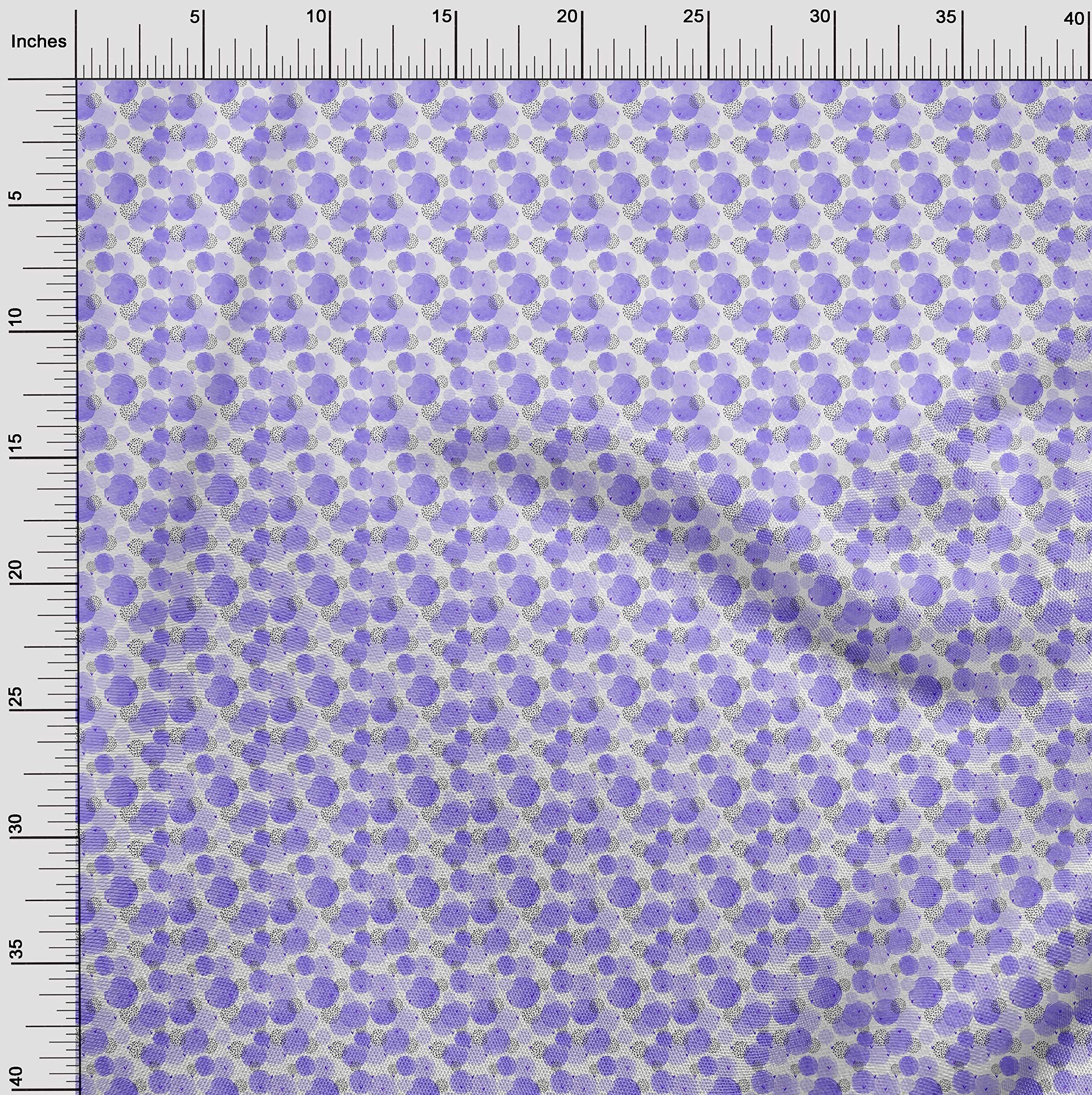 oneOone Rayon Purple Abstract Printed Fabric by The Yard - 56 Inch Wide DIY Sewing Material for Clothing, Dresses & Home Decor Projects