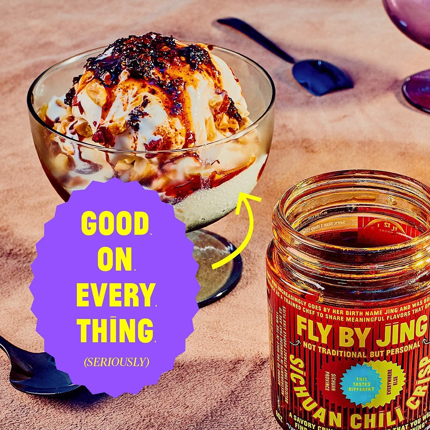 FLYBYJING Sichuan Chili Crisp - All-Natural Spicy Chili Oil Sauce with Sichuan Pepper, Vegan Gourmet Hot Sauce, 6oz (Pack of 2) | Perfect for Stir-Fries, Noodles, Dumplings & Pizza Topping