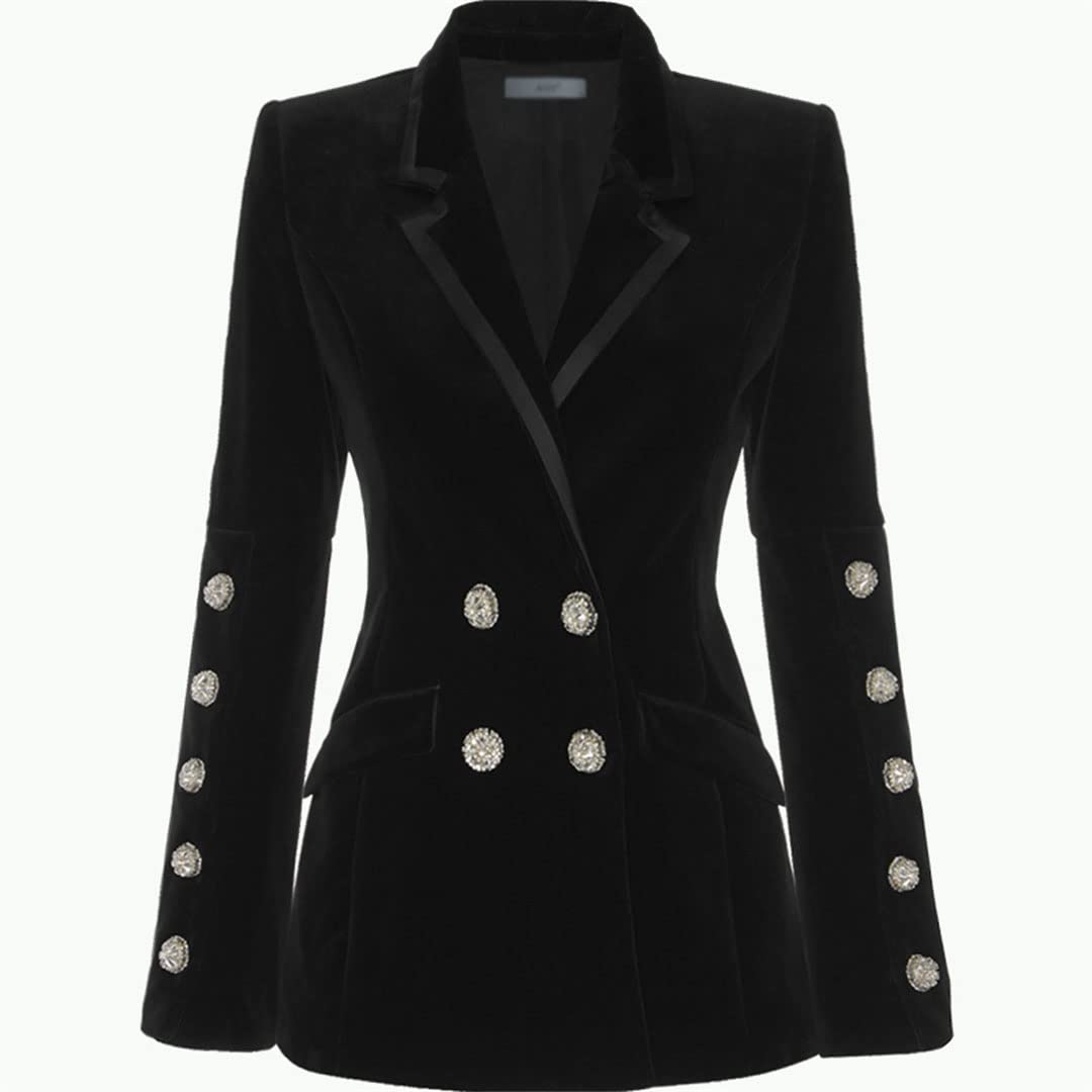 Women's Sexy Long Sleeve Blazer Dress - Formal Office Work Jacket with Notched Lapel & Diamond Buttons for Fall Winter | Business Attire, Professional Outfits, Career Wear