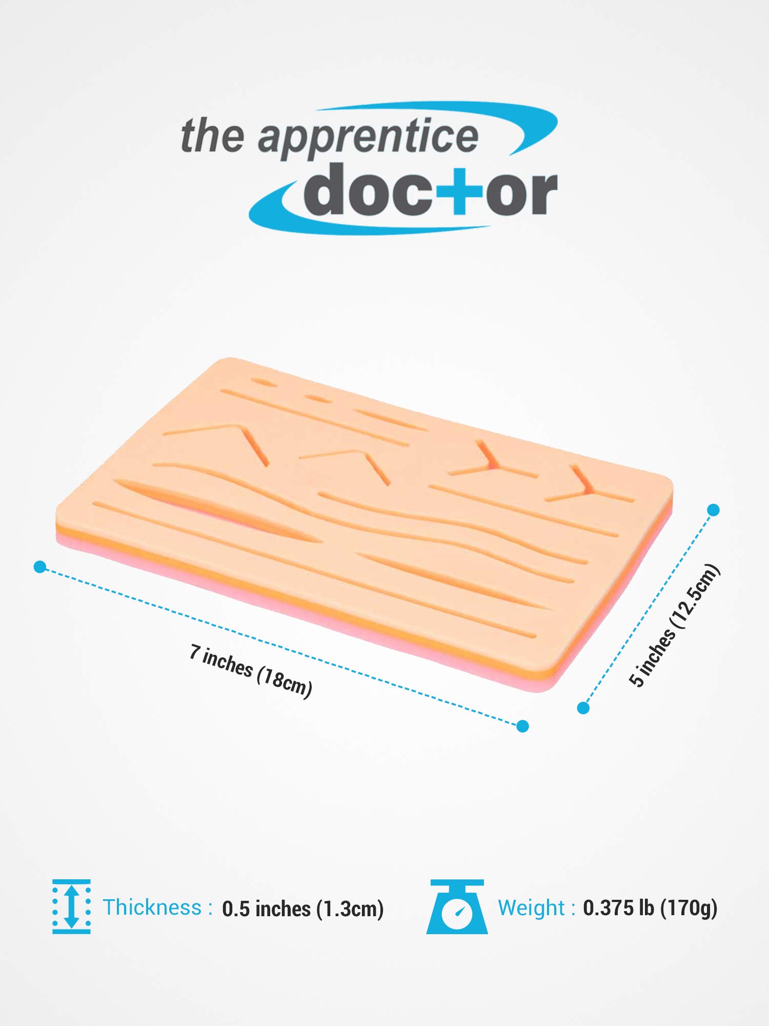 Suture Practice Kit with Silicone Pad - Medical Training Suturing Pad for Students & Professionals - Realistic Skin Simulation for Surgical Stitching Practice - Perfect for Medical School, Nursing & Vet Training