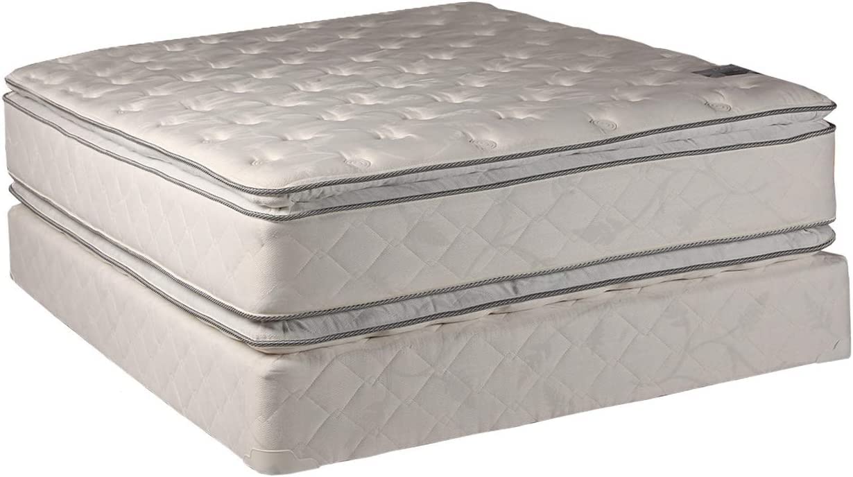 DS Solutions USA Serenity Two-Sided Pillowtop Full Size Mattress Set with Mattress Protector - Enhanced Cushion Support for Back Pain Relief, Fully Assembled & Durable - Perfect for Guest Rooms, Dorms & Apartment Living