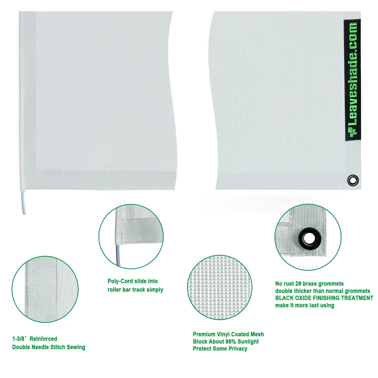 Leaveshade RV Awning Sun Shade Screen 8' X 15' 3'' - UV Blocking Mesh Canopy for 16' Awning - Motorhome & Camping Trailer Sun Protection - Gray (3 Year Warranty) - Perfect for Outdoor Camping, Road Trips, and RV Park Shade