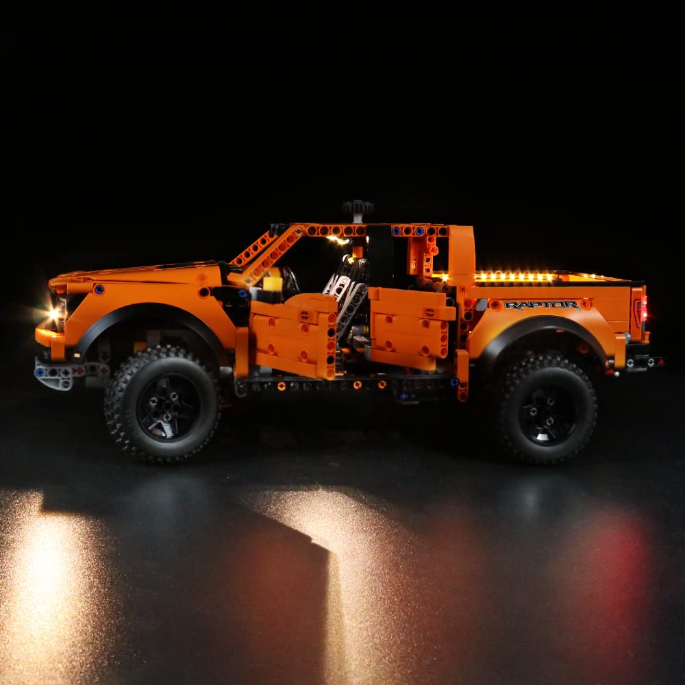 LMTIC LED Lighting Kit for Lego Technic Ford F-150 Raptor 42126 - Compatible with Lego Raptor Truck Building Set - DIY Model Car Light Enhancement for Display & Night Play (Lego Set Not Included)