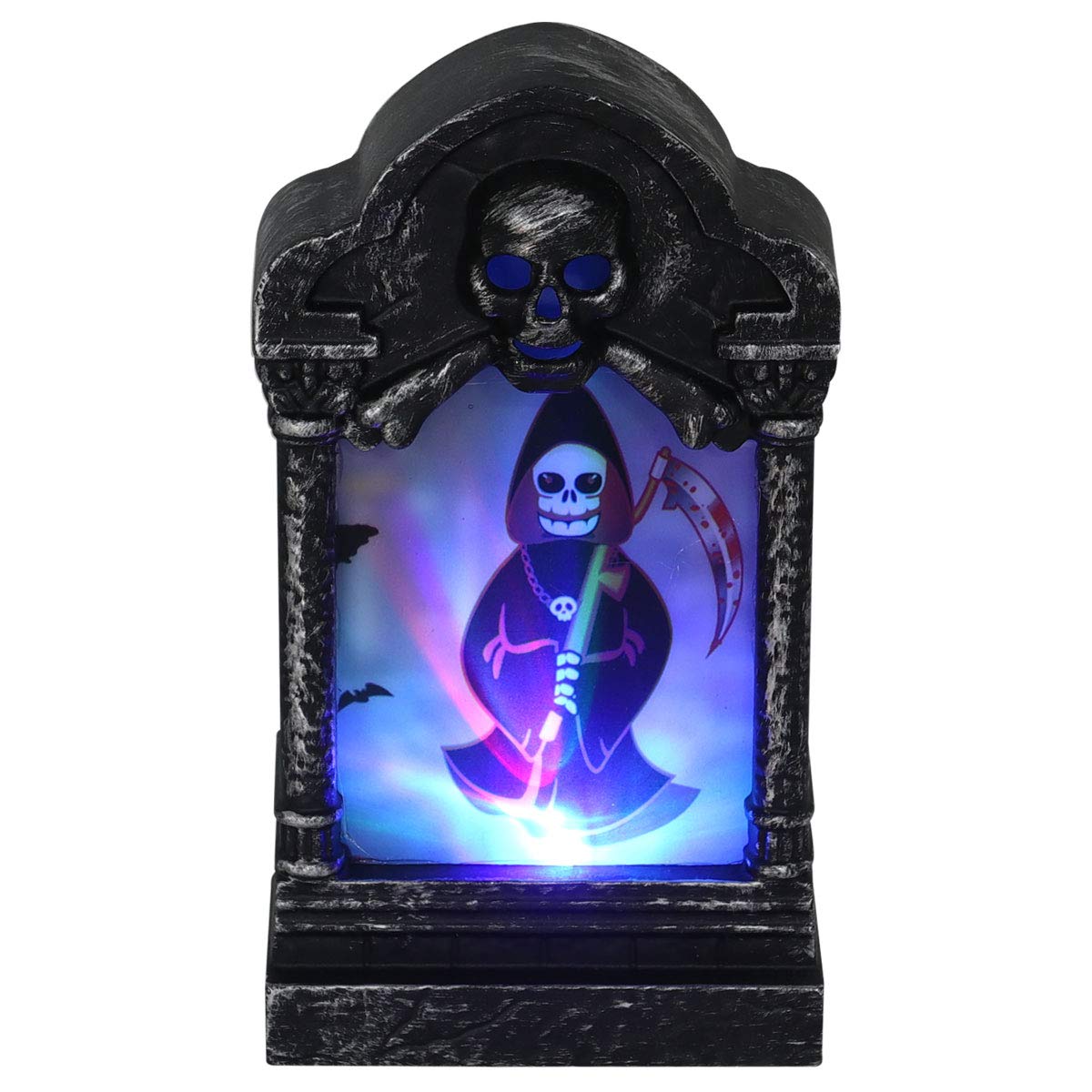 PRETYZOOM 2-Pack Halloween LED Candle Lights - Skeleton Tombstone Horror Night Lamp for Spooky Home Decor, Party Favors & Office Desktop (Witch Style) | Perfect for Halloween Parties, Haunted House Decor & Themed Events