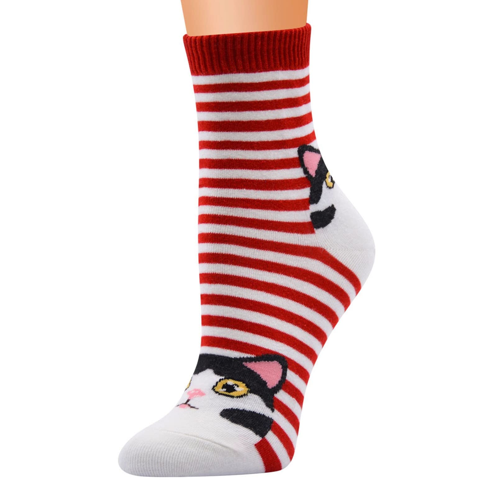 Women's Cotton Casual Socks with Cute Animal Print - Comfortable Compression Ankle Socks for Everyday Wear, Workout & Lounge