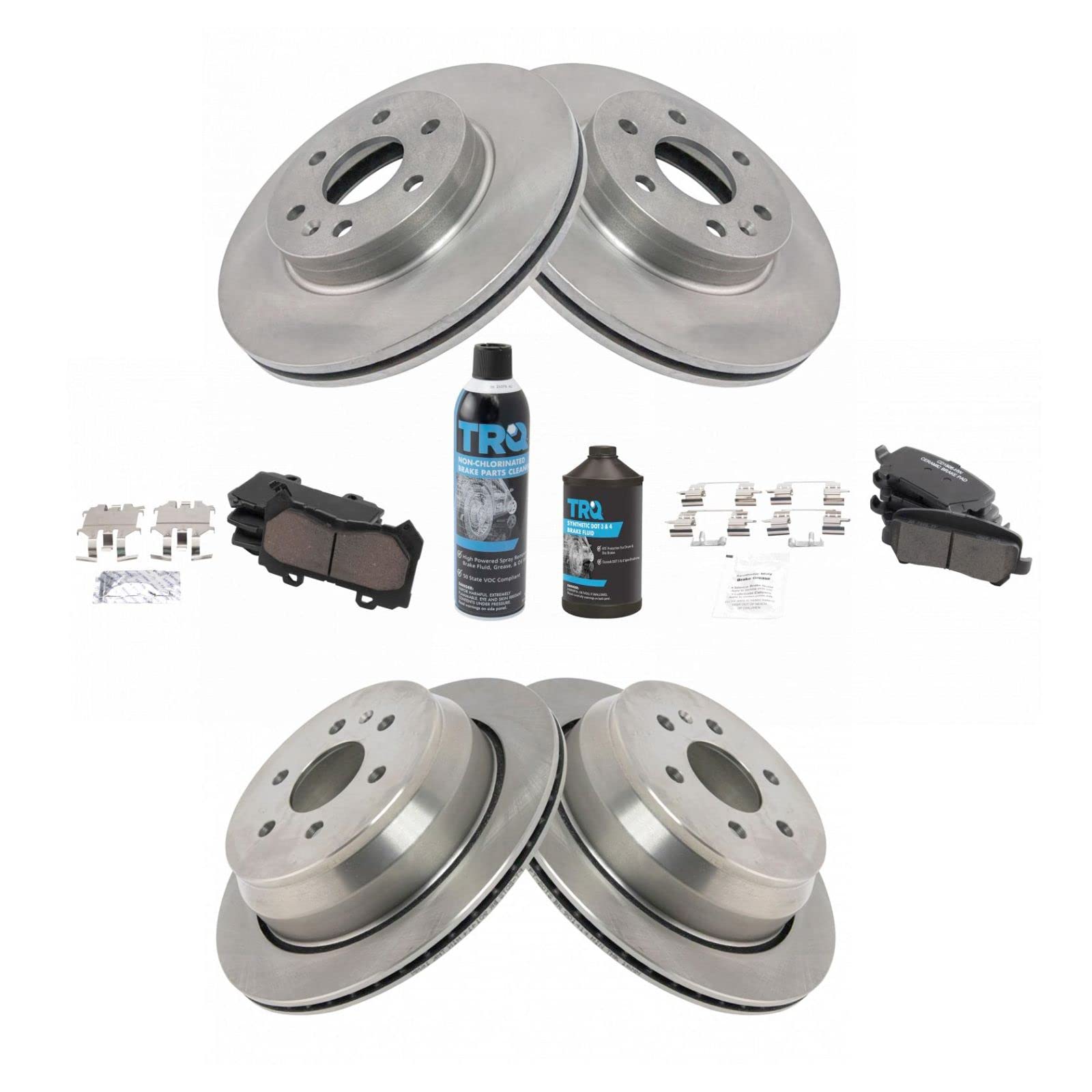 High-Performance Front & Rear Ceramic Brake Pads & Rotors Kit for 2015-2017 Chevrolet Colorado & GMC Canyon - Includes Brake Chemical Kit - Perfect for Off-Roading, Towing & Daily Driving