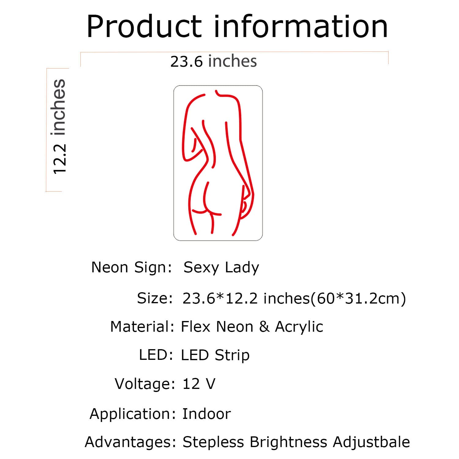 Sexy Naked Lady Neon Wall Sign - Red LED Art Light for Home, Bedroom, Bar Decor - Perfect for Parties, Weddings & Holiday Decorations - Durable & Eye-Catching Room Decor