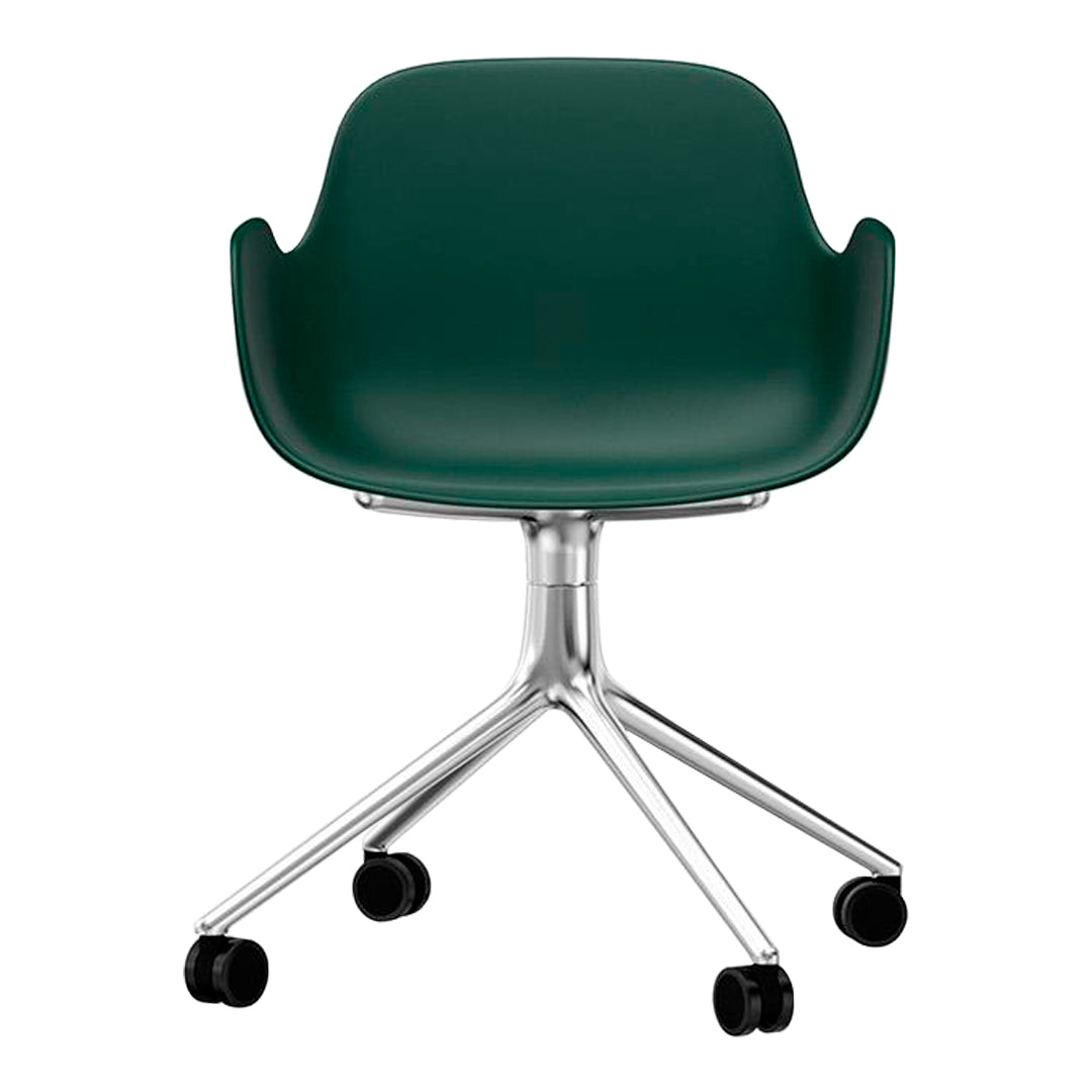 Modern Form Armchair with 4-Wheel Swivel Base - Ergonomic Office Chair for Home & Workspace - Perfect for Desks, Living Rooms, and Study Areas