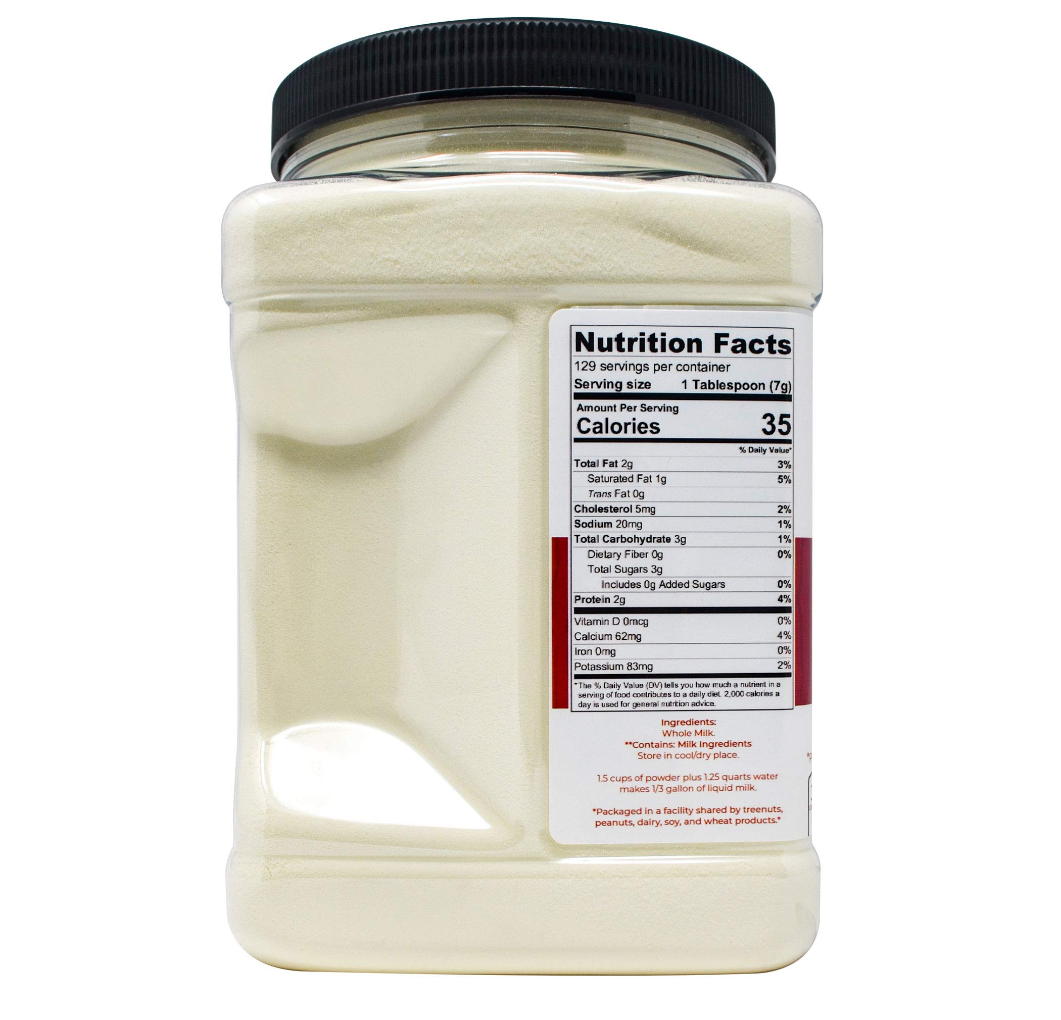 Hoosier Hill Farm All American Dairy Whole Milk Powder - 2 Pound (32oz) | Hormone Free, No Additives | Great for Baking, Cooking & Emergency Food Storage