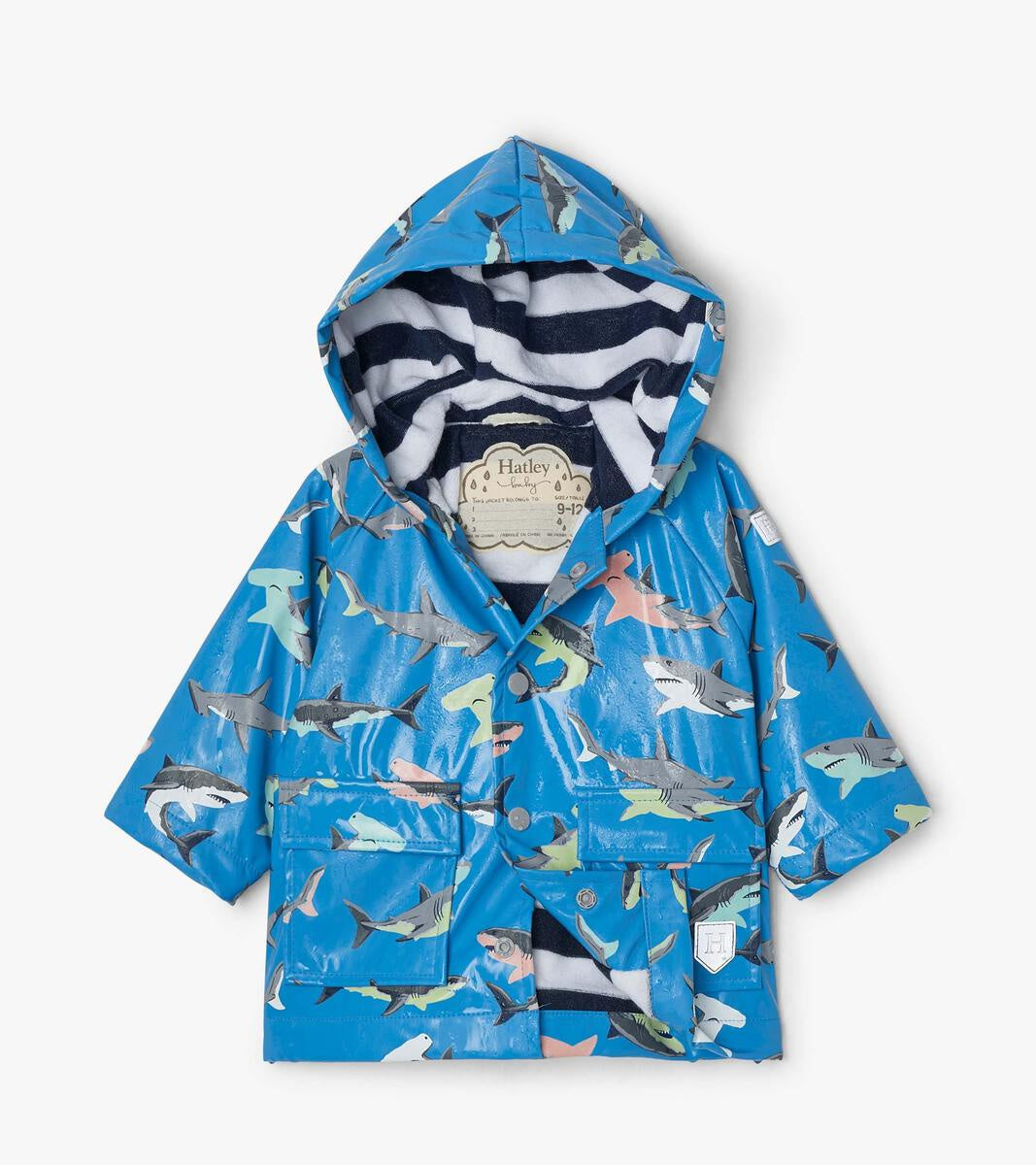 Hatley21 Baby Raincoat - Color Changing Shark Design | Waterproof & Adorable Toddler Rain Jacket for Outdoor Play, Park Visits & Rainy Day Adventures