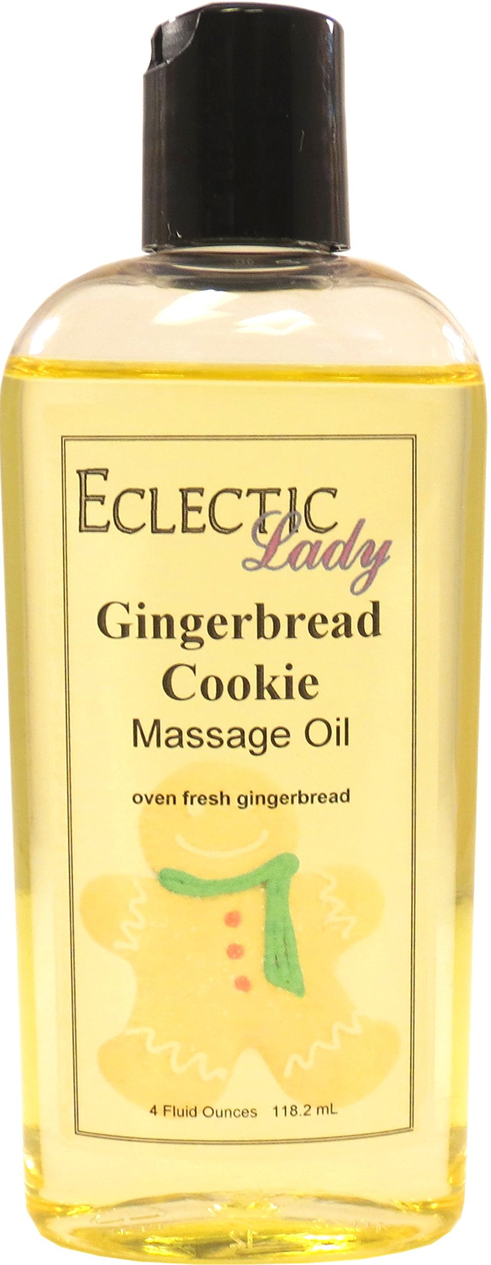 Gingerbread Cookie Massage Oil - 4 oz with Sweet Almond & Jojoba Oil | Preservative-Free Aromatherapy Oil for Relaxation | Perfect for Couples Massage, Spa Nights & Stress Relief