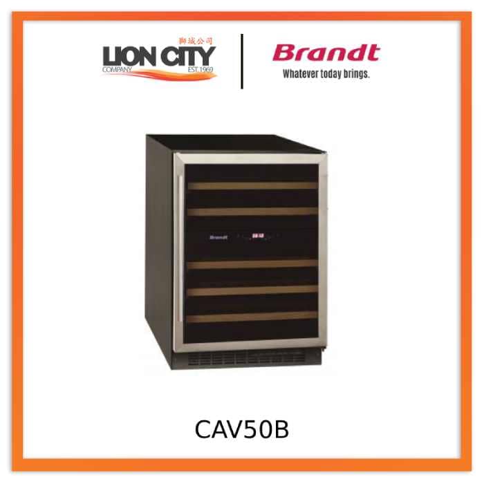 Brandt CAV50B 50 Bottle Wine Cooler - Freestanding Dual Zone Wine Refrigerator for Red & White Wines - Perfect for Home Bars, Restaurants, and Wine Cellars