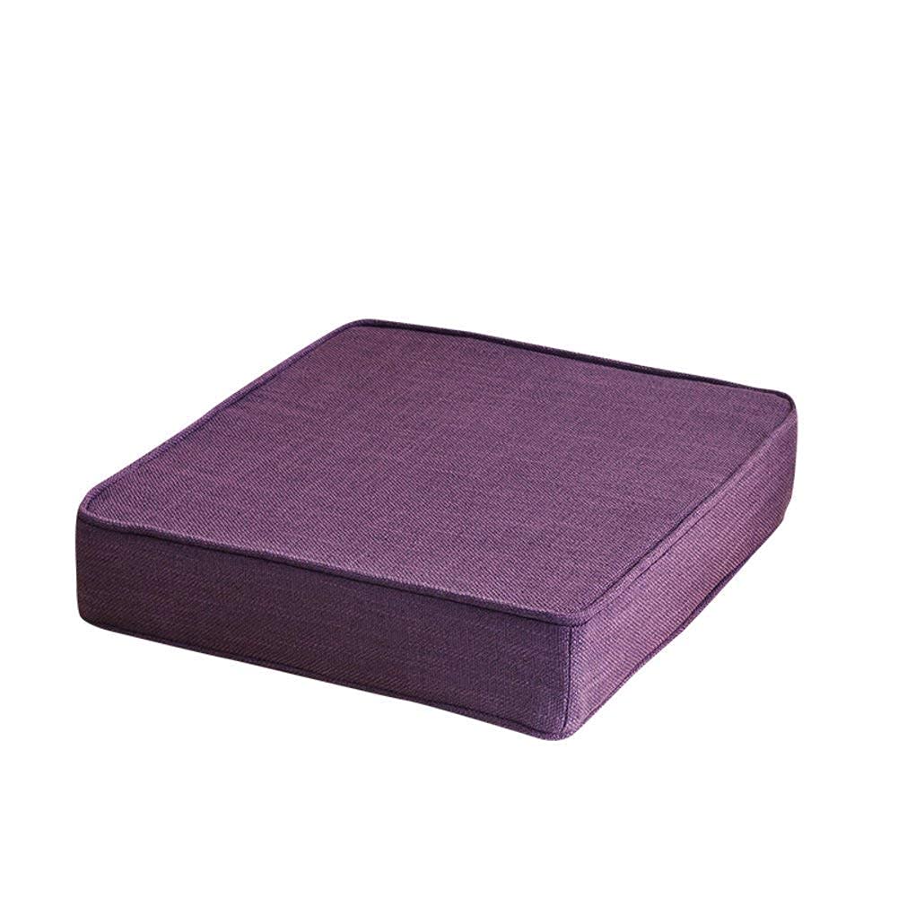 Premium Square Overstuffed Seat Cushion - Thick Sponge Chair Pad for Indoor & Outdoor Use - 18x18x2 Inches (45x45x5cm) - Purple - Perfect for Patio Furniture, Floor Seating, Dining Chairs, and Home Decor