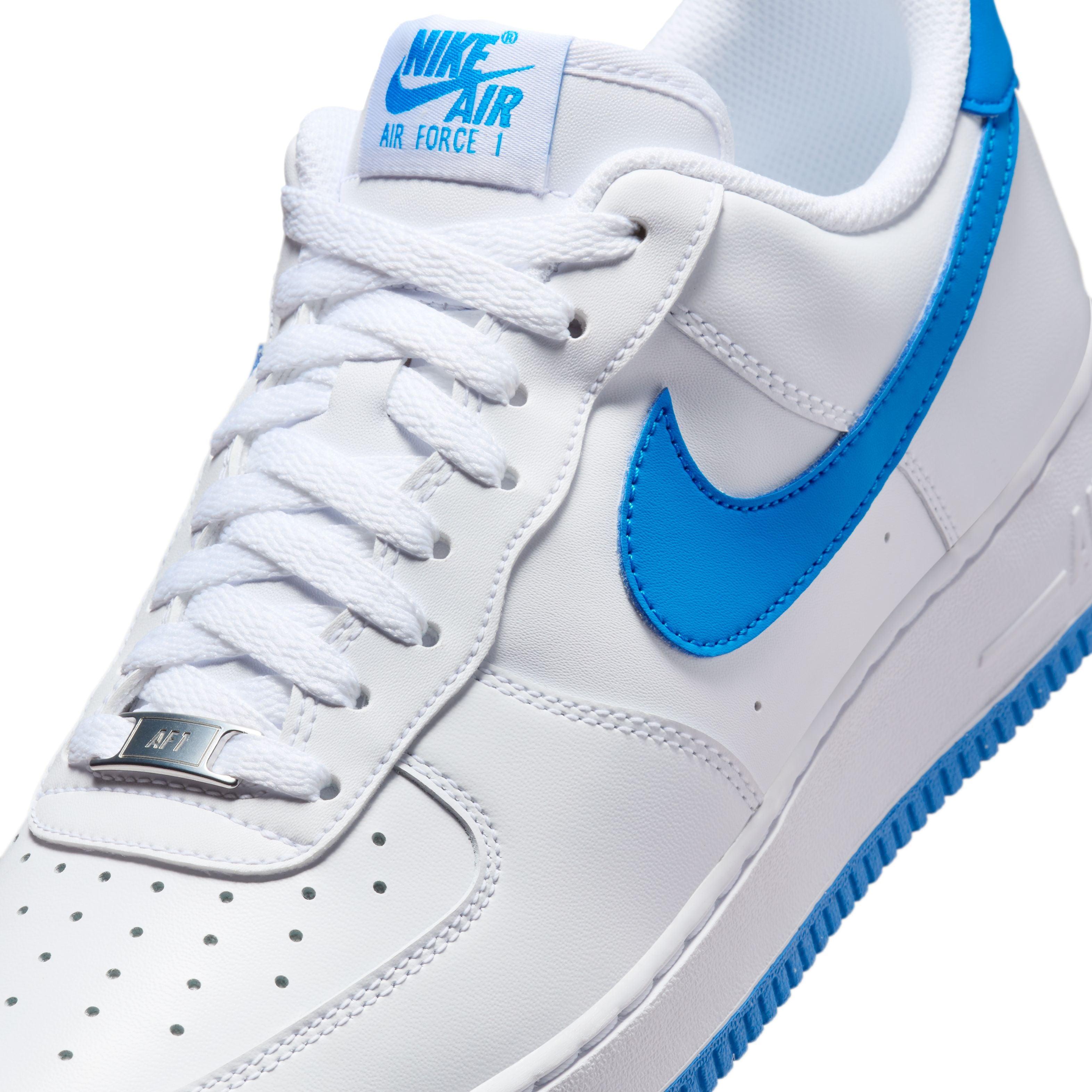 Nike Air Force 1 '07 Men's Sneakers - White/Photo Blue Retro Basketball Shoes for Casual Wear & Street Style