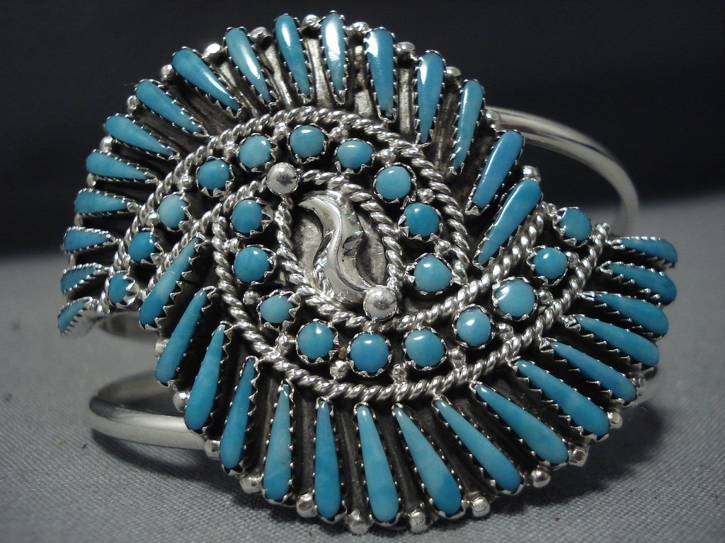 Vintage Native American Navajo Turquoise Sterling Silver Bracelet - Handmade Charlie Parker Design for Women - Perfect for Boho, Festival & Everyday Wear