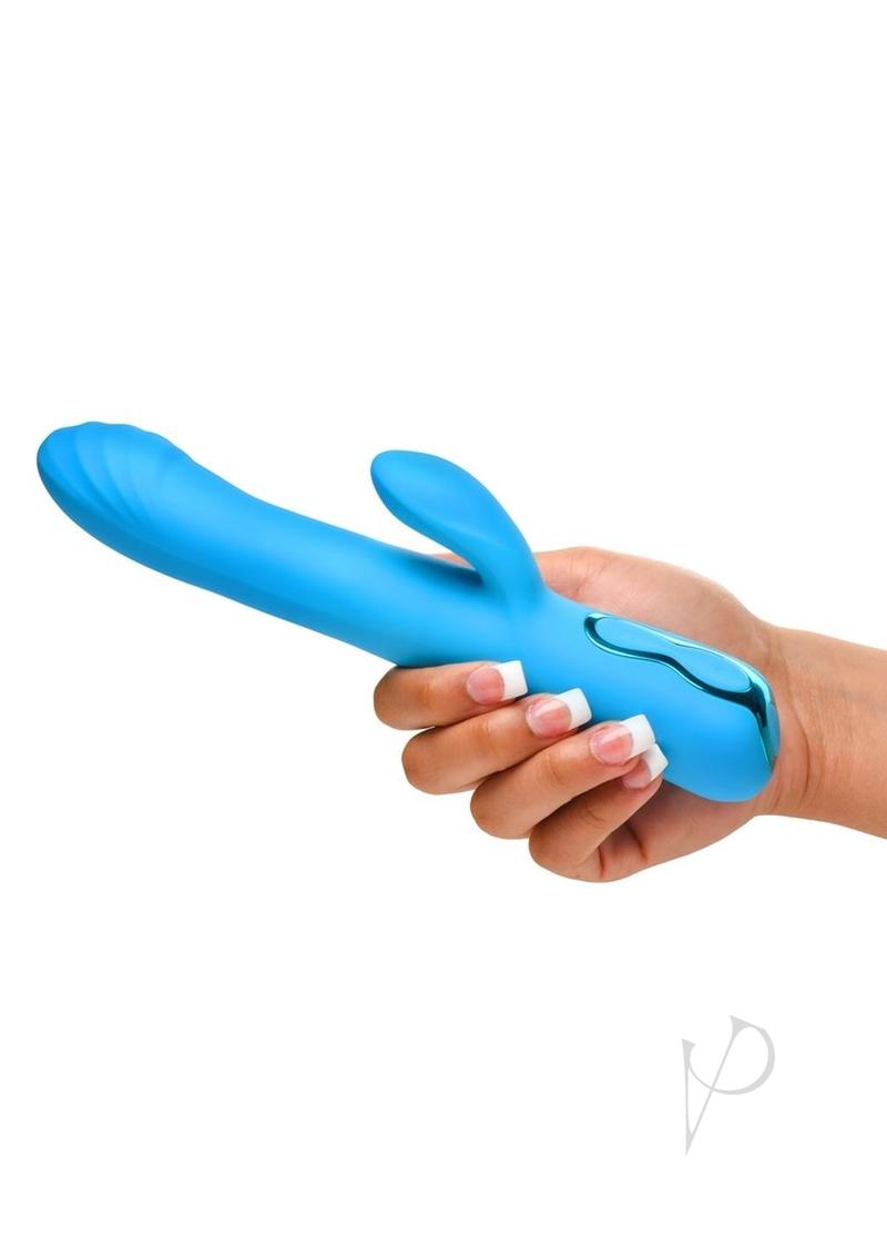 Bang! Rotating Beaded Rechargeable Silicone Rabbit Vibrator - Blue | Powerful Dual Stimulation for Women | Perfect for Solo Play & Couples Intimacy