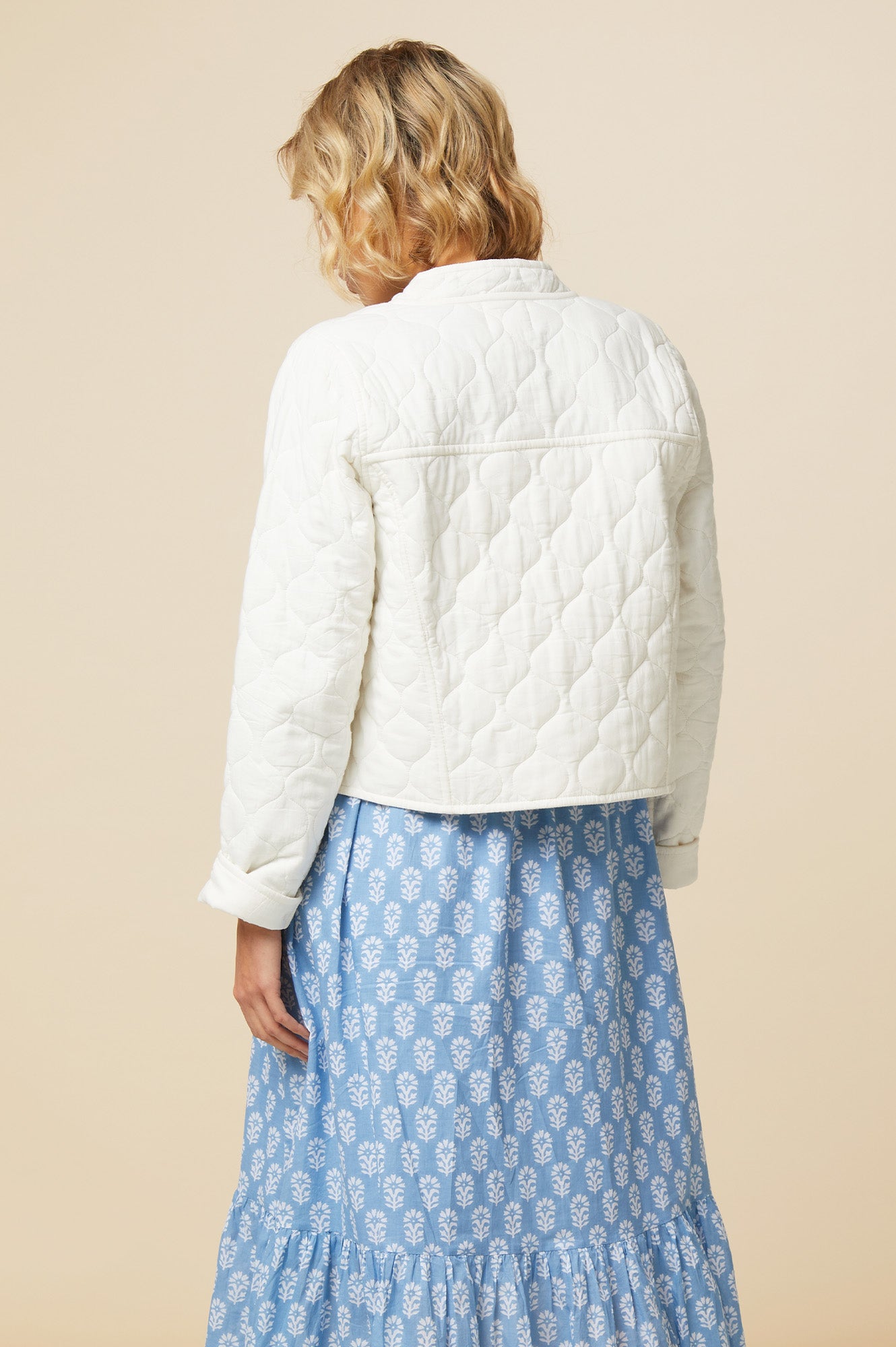 Polly Quilted Jacket for Women - Lightweight Cream Puffer Coat with Stylish Diamond Stitch Design | Perfect for Fall, Winter & Outdoor Activities
