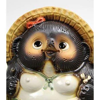 Authentic Japanese Tanuki Raccoon Dog Statue - 8.66 Inch Height, Handcrafted Collectible for Home Decor & Garden Ornament | Perfect for Zen Gardens, Japanese-Themed Decor & Good Luck Charm