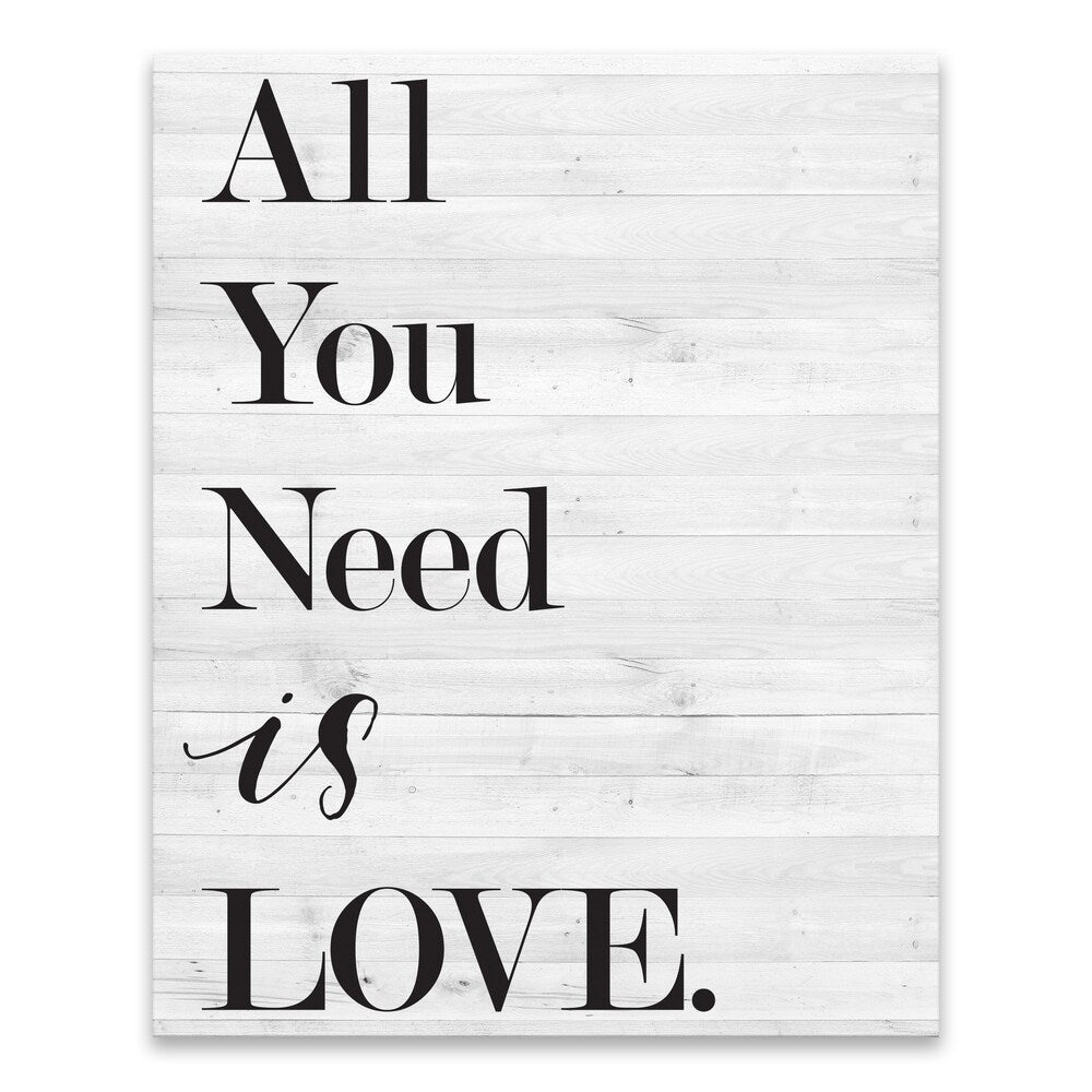 All You Need Is Love Printed Canvas Wall Art - 16x20 Inches - Ready to Hang - Perfect for Living Room, Bedroom & Office Decor