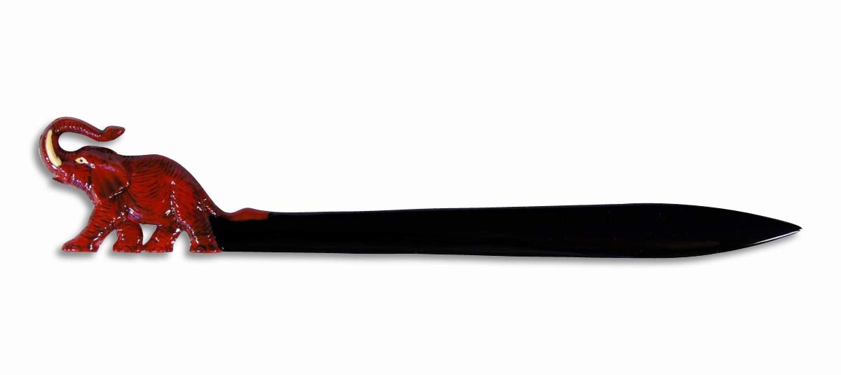Hand Painted Red Elephant Letter Opener - Unique Vintage Paper Knife for Office, Home & Gifts | Perfect for Mail, Envelopes, Scrapbooking & Decoration
