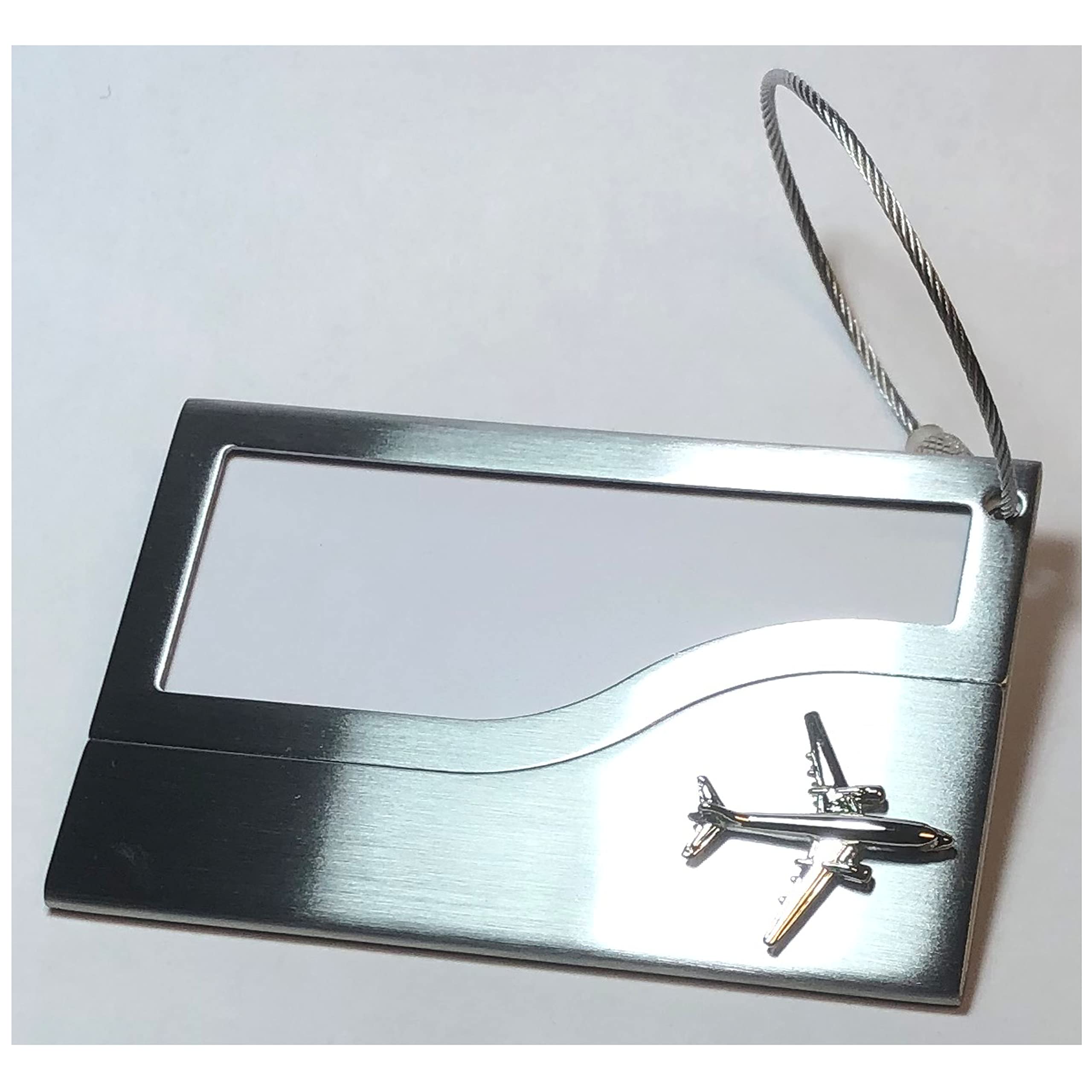 Premium Stainless Steel Luggage Tags for Travel - Personalized Name ID Tags with Airplane Design, Durable Metal Bag Tags for Suitcases, Backpacks & Carry-Ons (Perfect for Frequent Flyers, Business Trips & Vacation Travel)